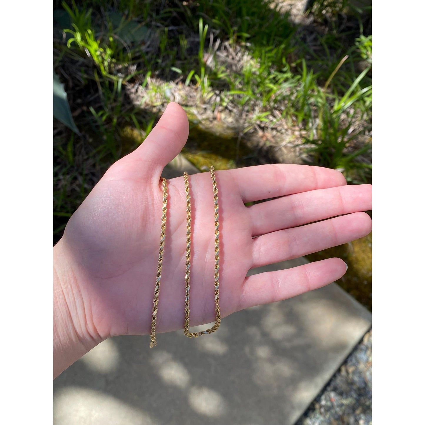 Vintage Solid 14k Yellow Gold Rope Chain Necklace - 19 inches