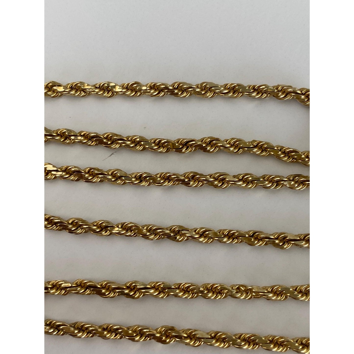 Vintage Solid 14k Yellow Gold Rope Chain Necklace - 19 inches