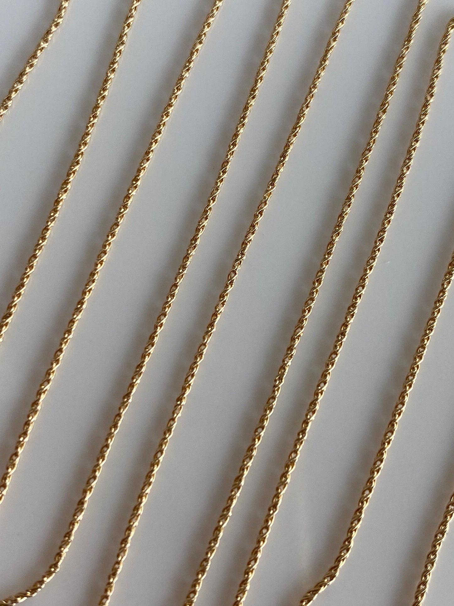 Vintage Solid 14k Yellow Gold Long Twist Style Chain Necklace -  25.75 inches