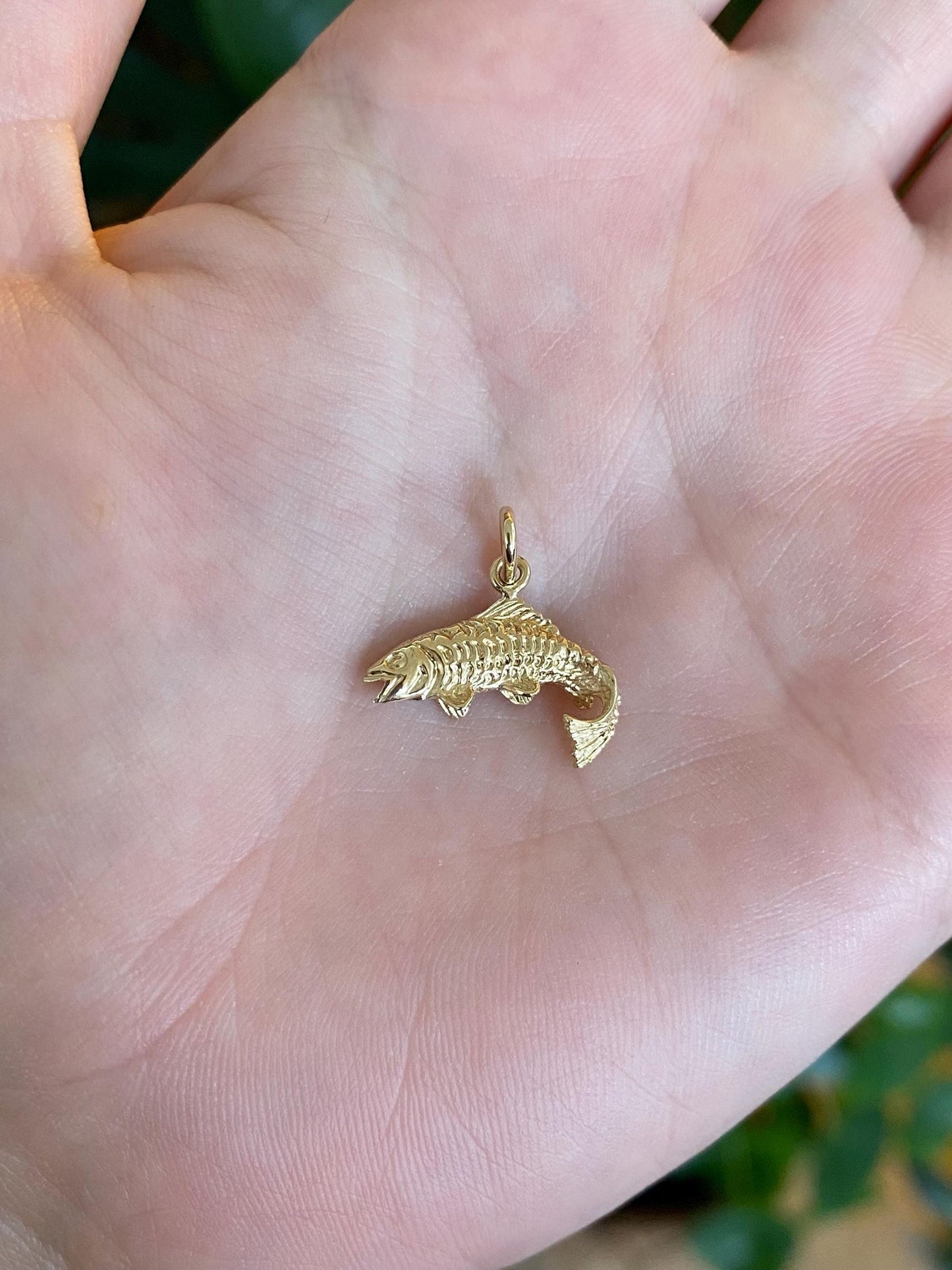 Vintage Solid 14k Yellow Gold Fish Charm