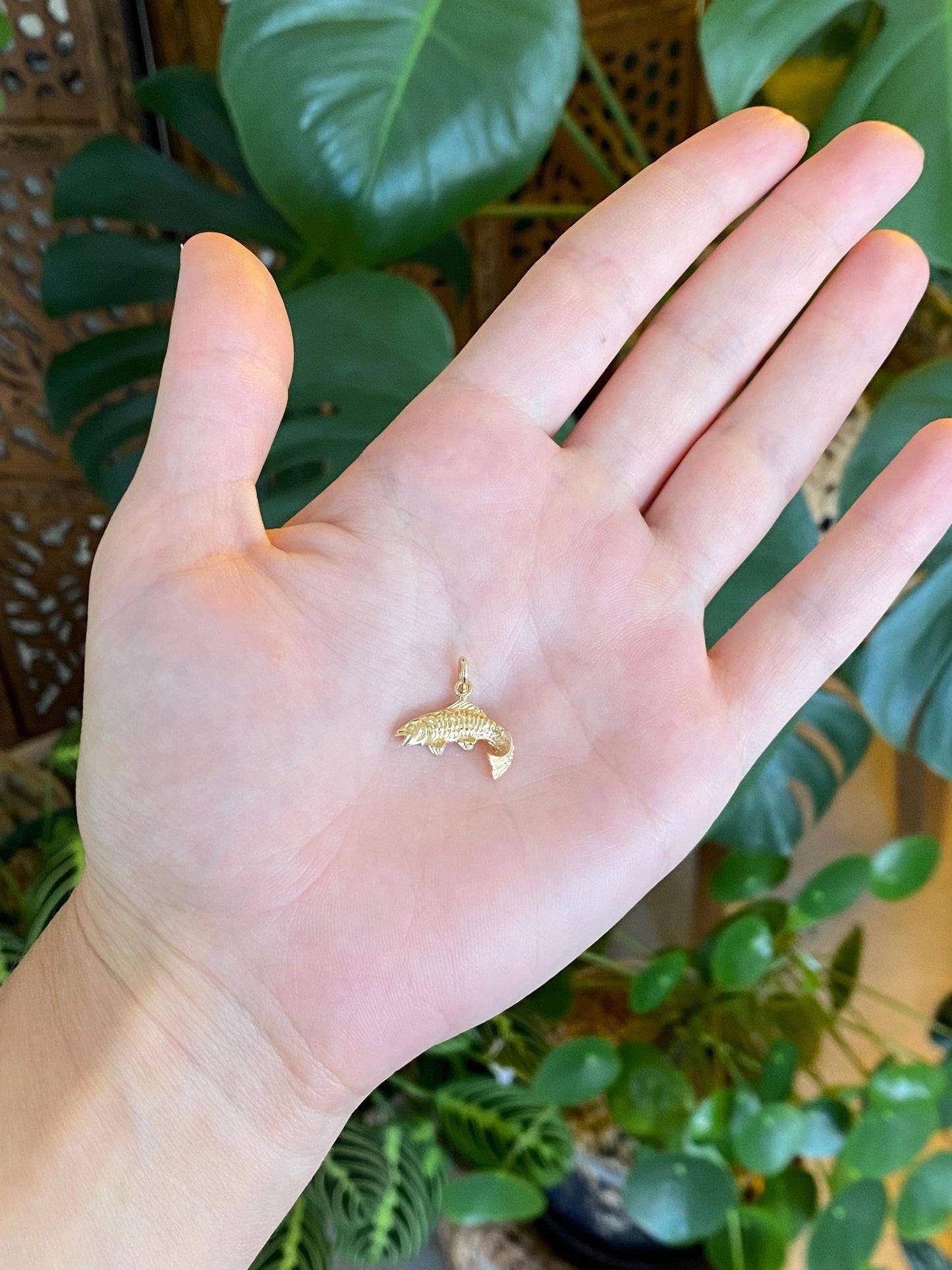 Vintage Solid 14k Yellow Gold Fish Charm