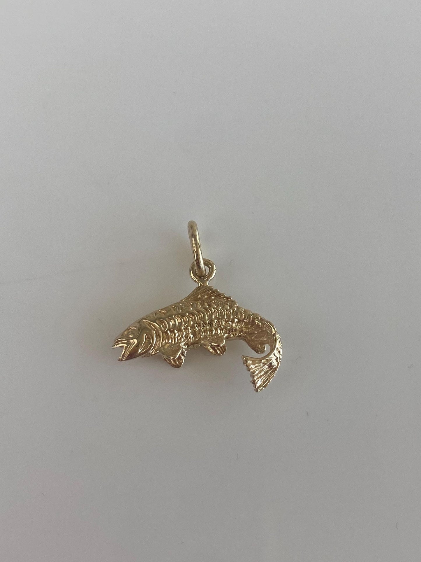 Vintage Solid 14k Yellow Gold Fish Charm