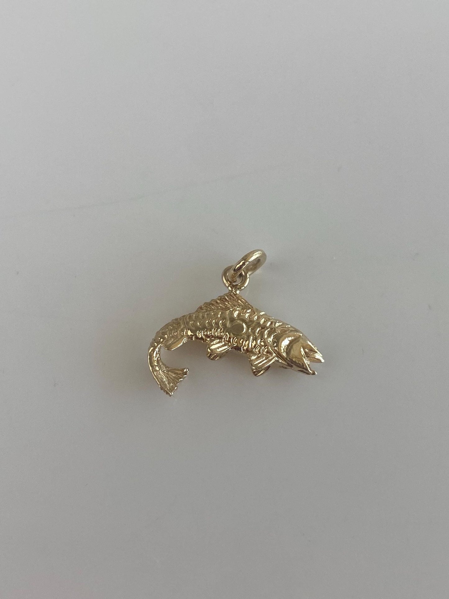 Vintage Solid 14k Yellow Gold Fish Charm
