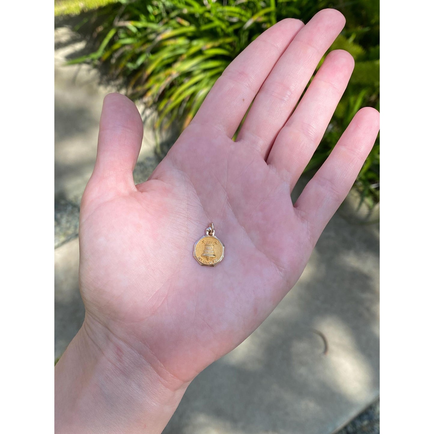 Vintage Solid 14k Yellow Gold Bell System Charm