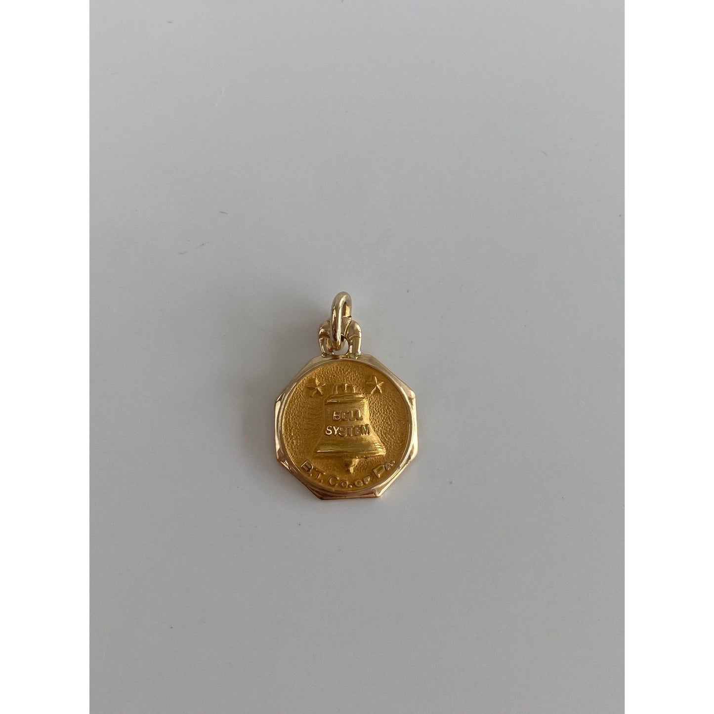 Vintage Solid 14k Yellow Gold Bell System Charm