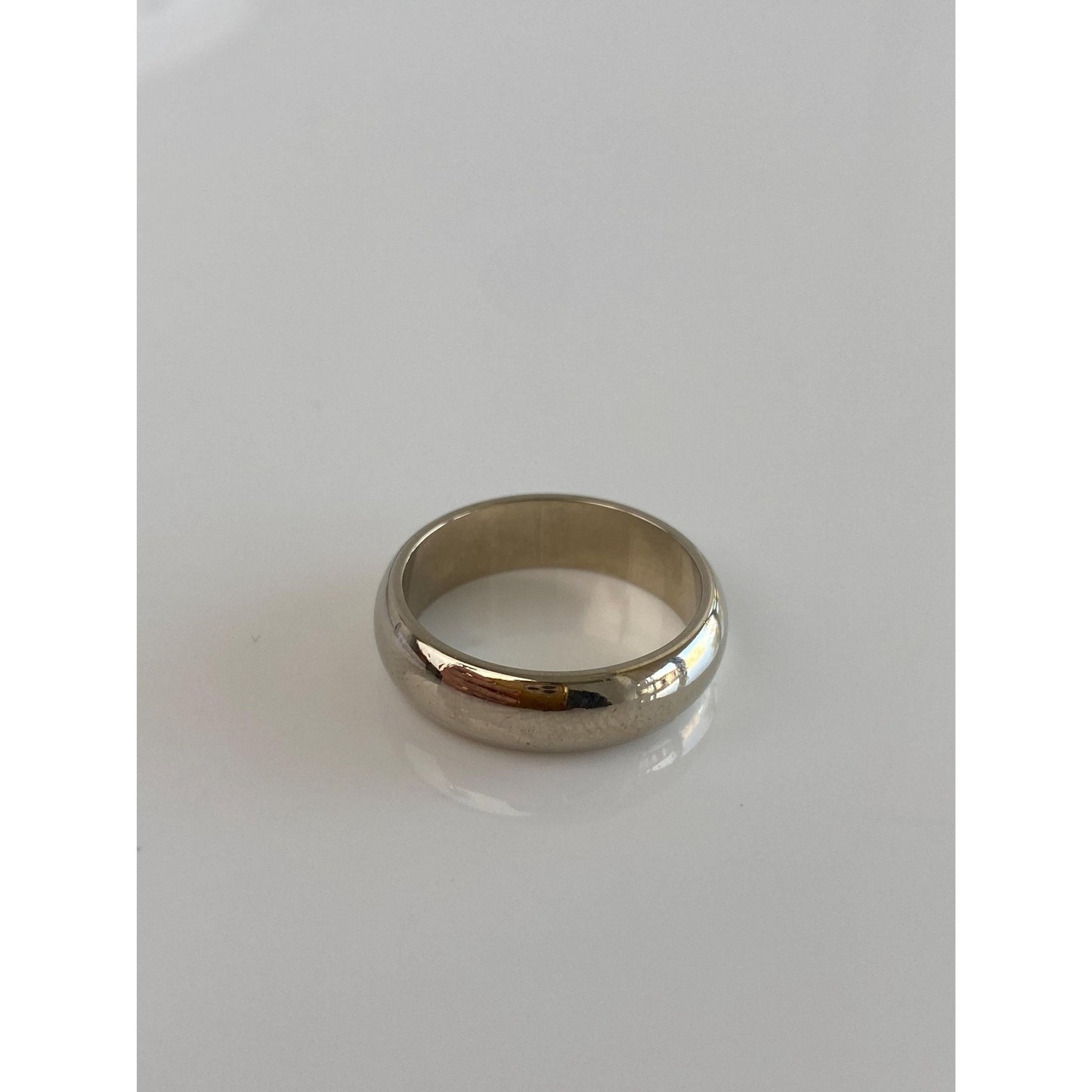 Vintage Solid 14k White Gold Ring Band - Size 6