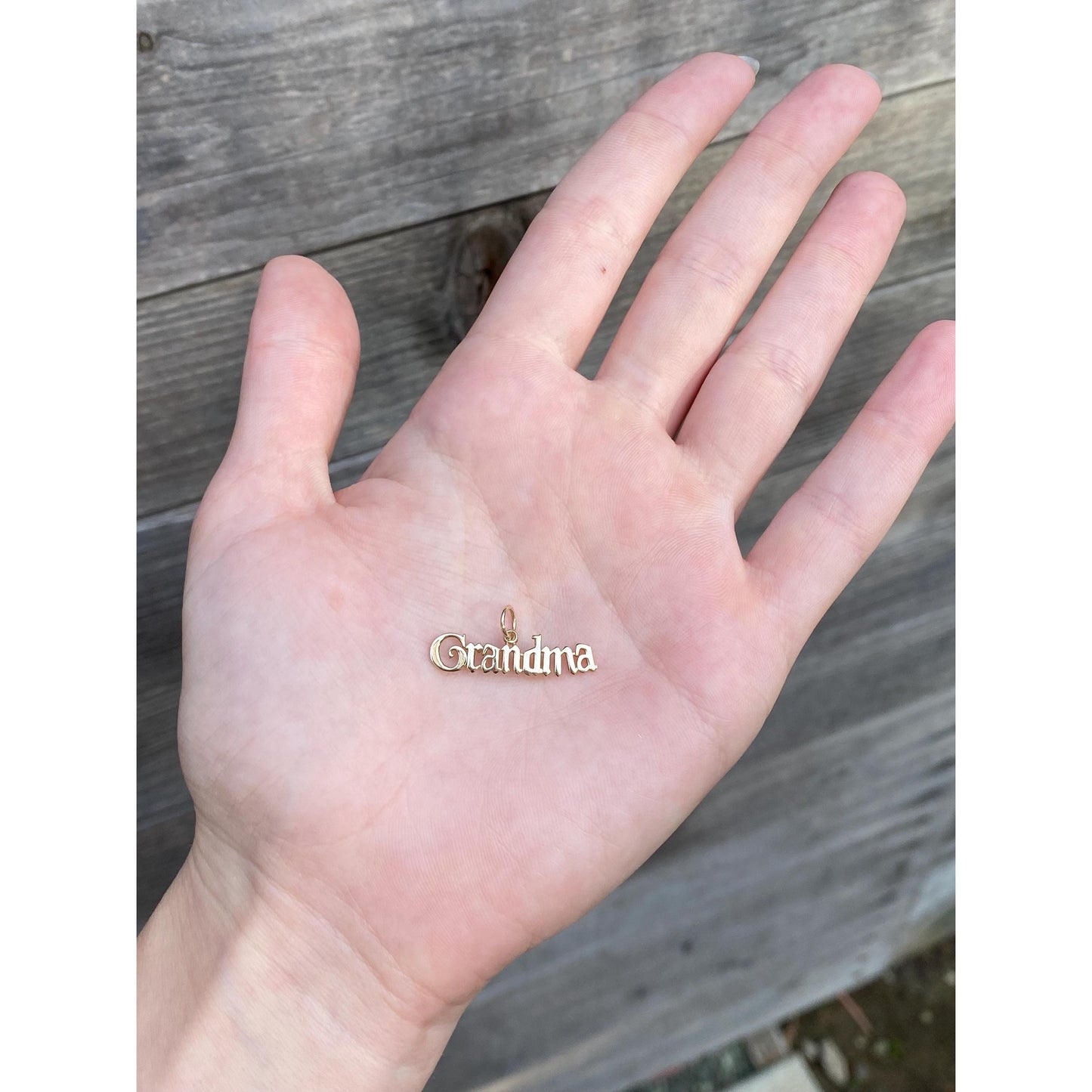 Vintage Solid 14k Yellow Gold 'Grandma' Charm