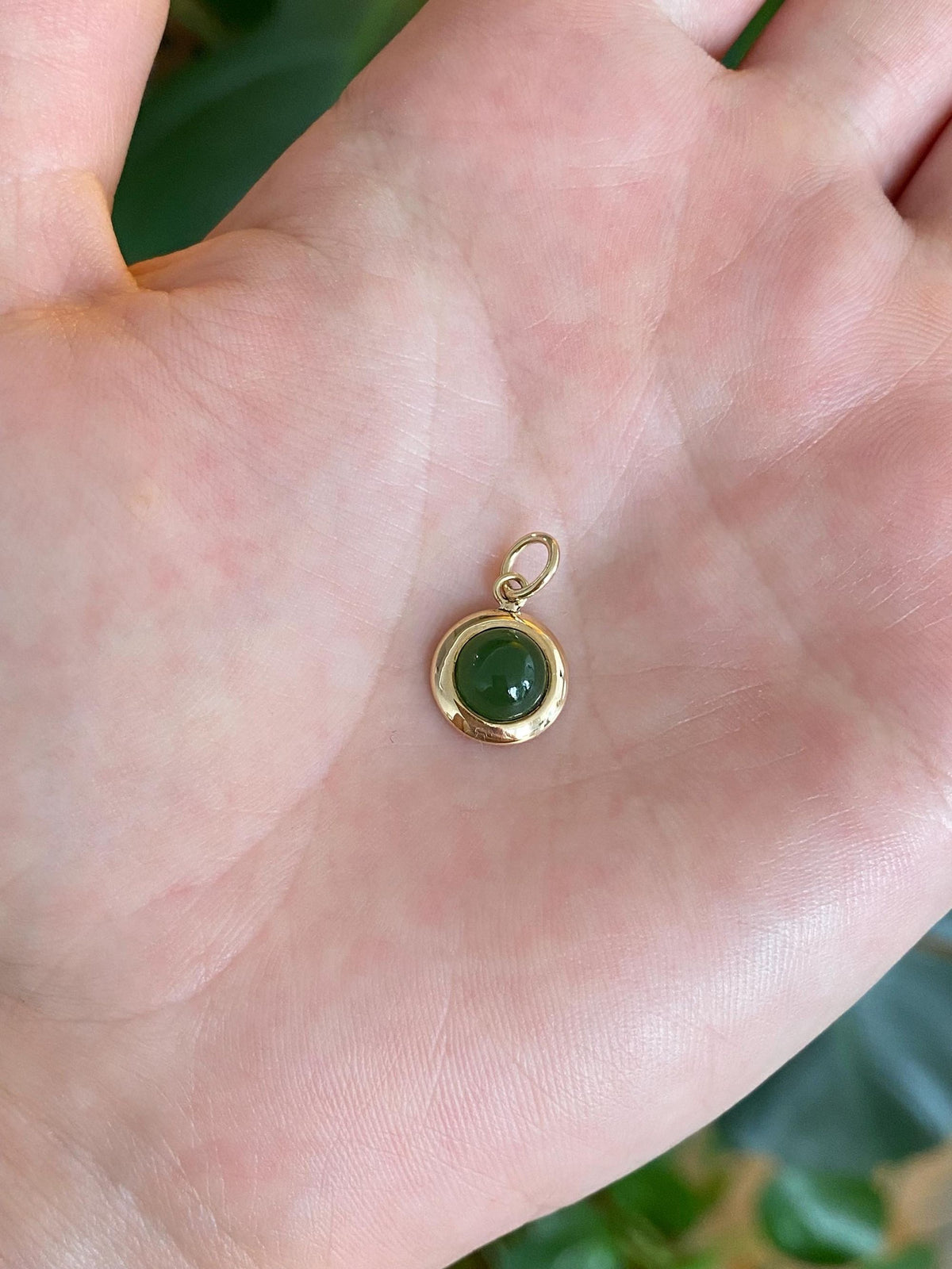 Vintage Solid 14k Yellow Gold Nephrite Stick Pin Conversion Charm