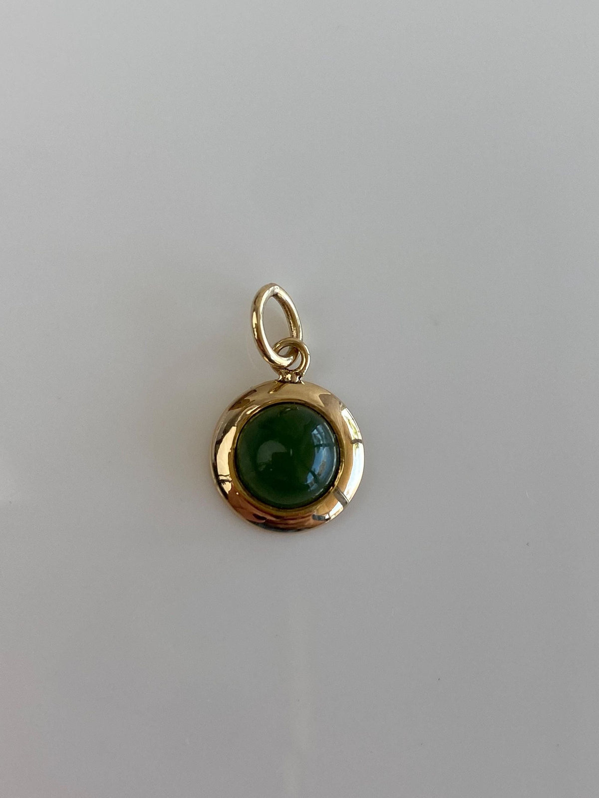 Vintage Solid 14k Yellow Gold Nephrite Stick Pin Conversion Charm