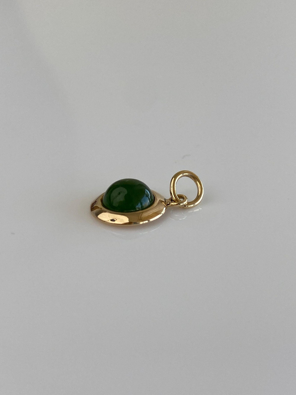 Vintage Solid 14k Yellow Gold Nephrite Stick Pin Conversion Charm