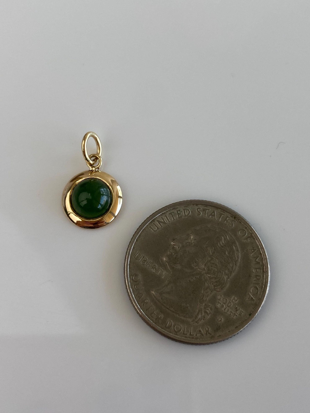 Vintage Solid 14k Yellow Gold Nephrite Stick Pin Conversion Charm