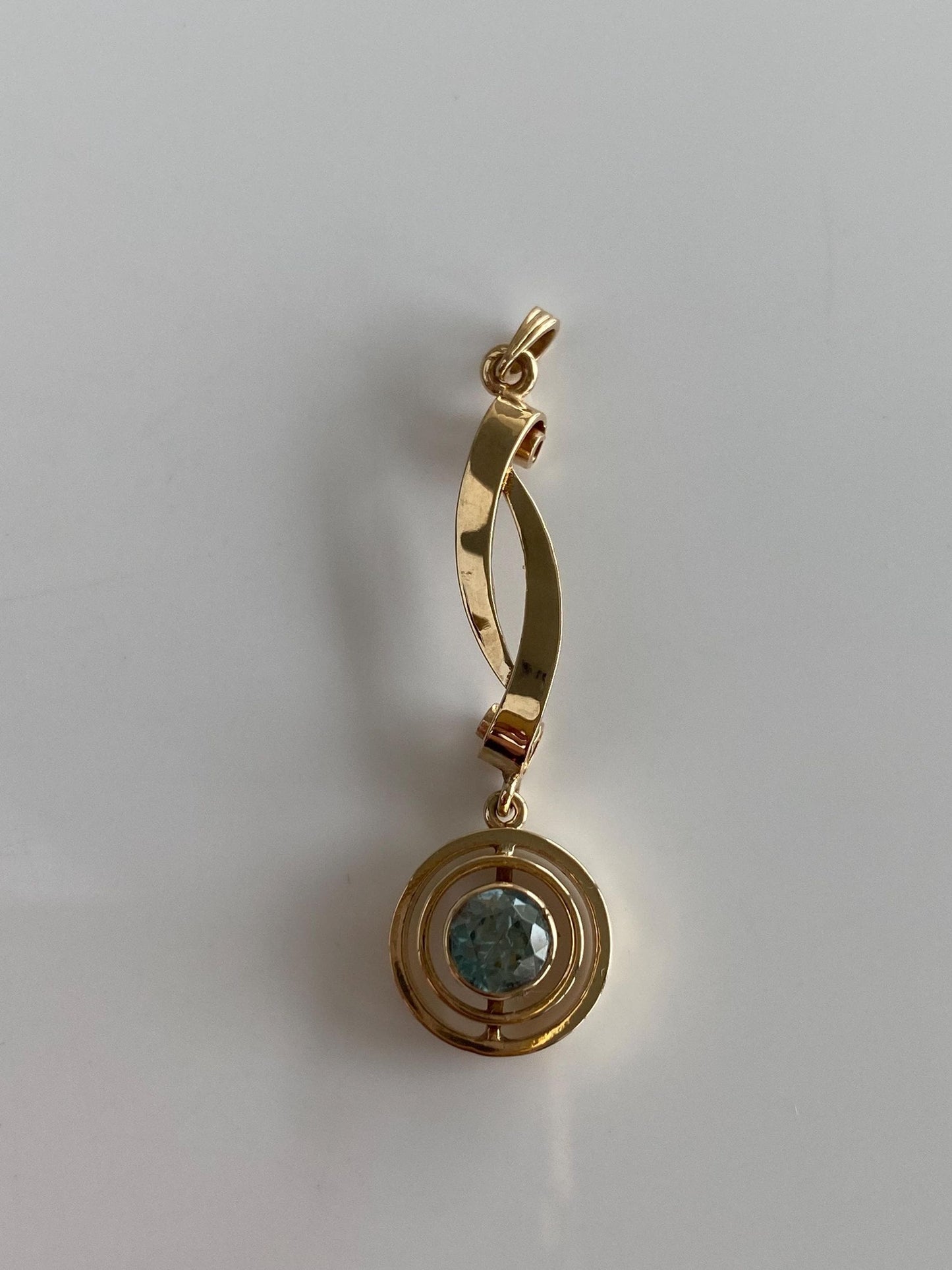 Vintage Solid 9k Yellow Gold Topaz Dangle Charm