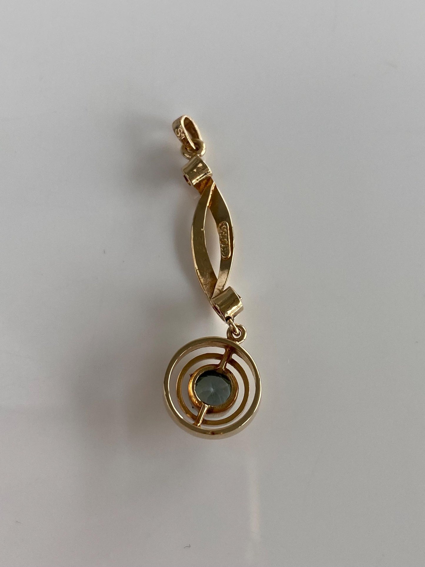 Vintage Solid 9k Yellow Gold Topaz Dangle Charm