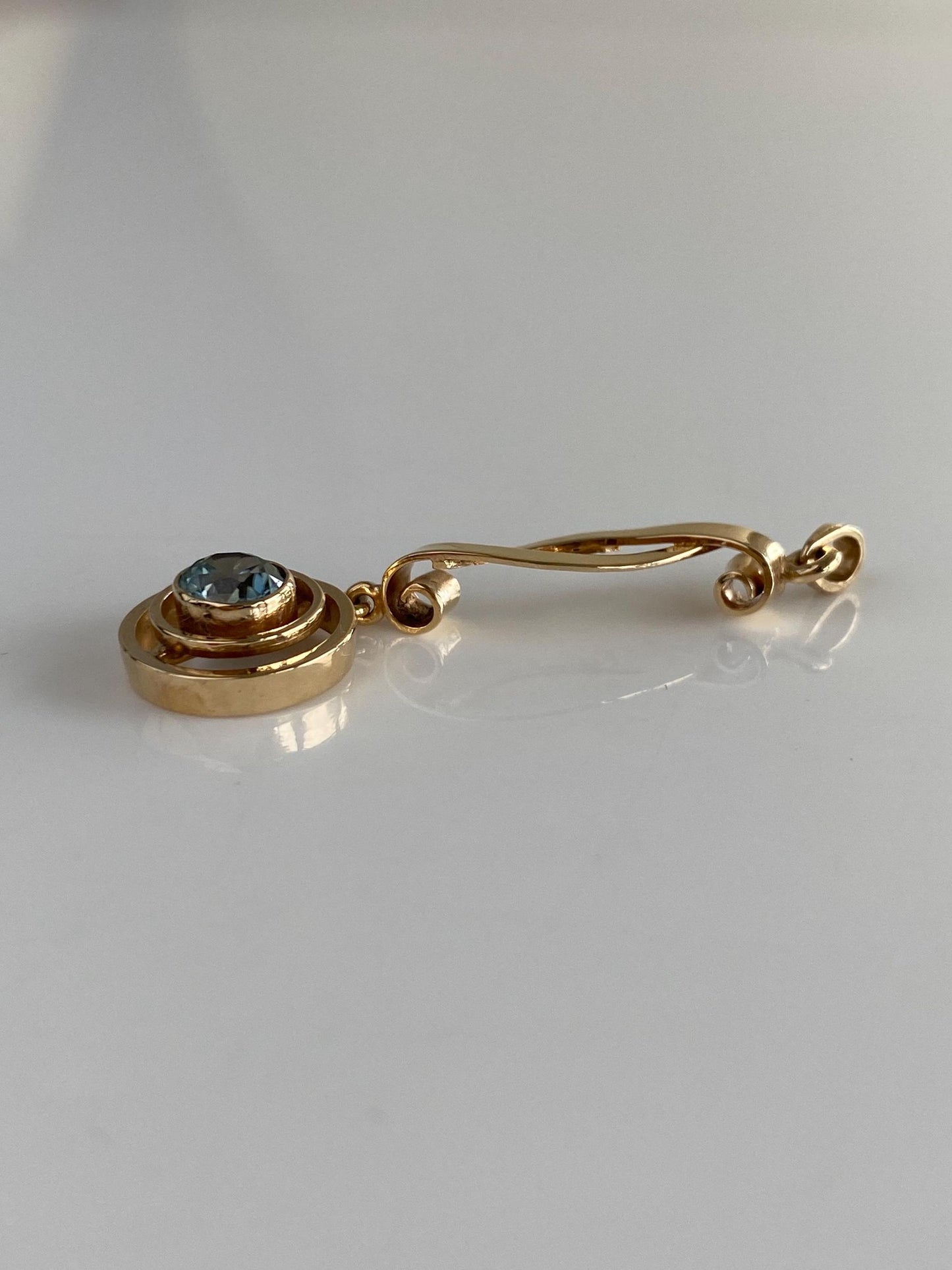 Vintage Solid 9k Yellow Gold Topaz Dangle Charm