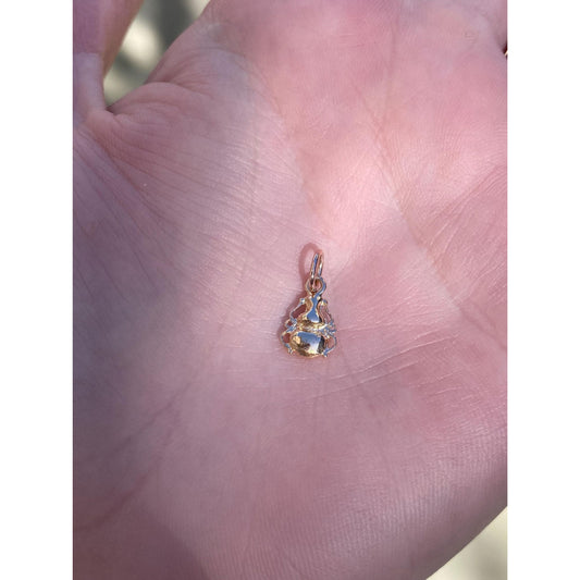 Vintage Solid 14k Rose Gold Beetle Ornate Charm