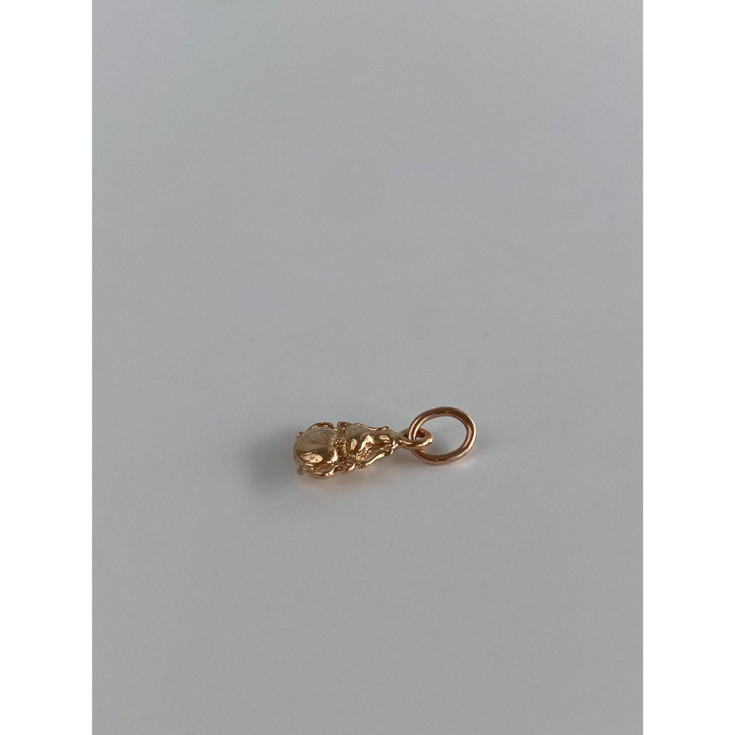 Vintage Solid 14k Rose Gold Beetle Ornate Charm