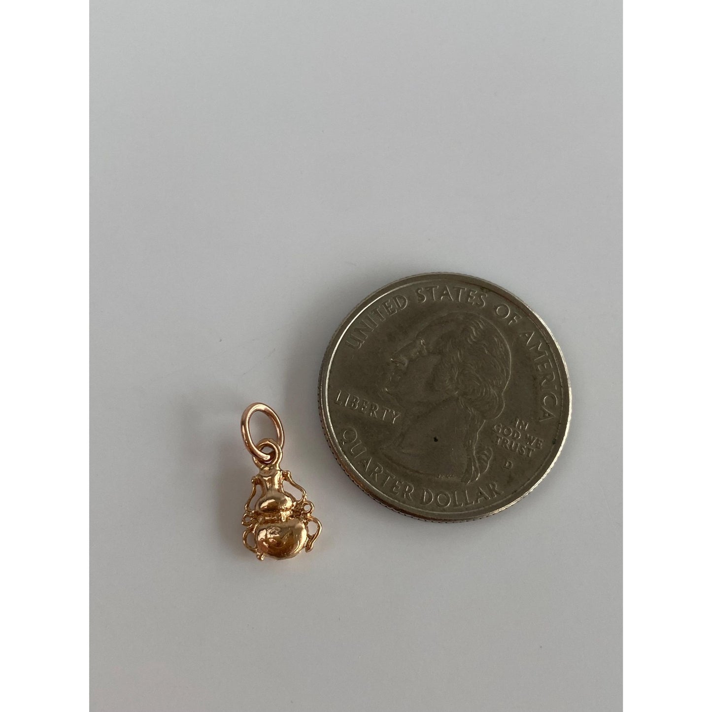 Vintage Solid 14k Rose Gold Beetle Ornate Charm