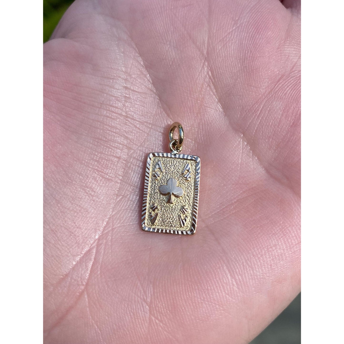 Vintage Solid 18k Yellow Gold Ace of Clubs Cufflink Conversion Charm