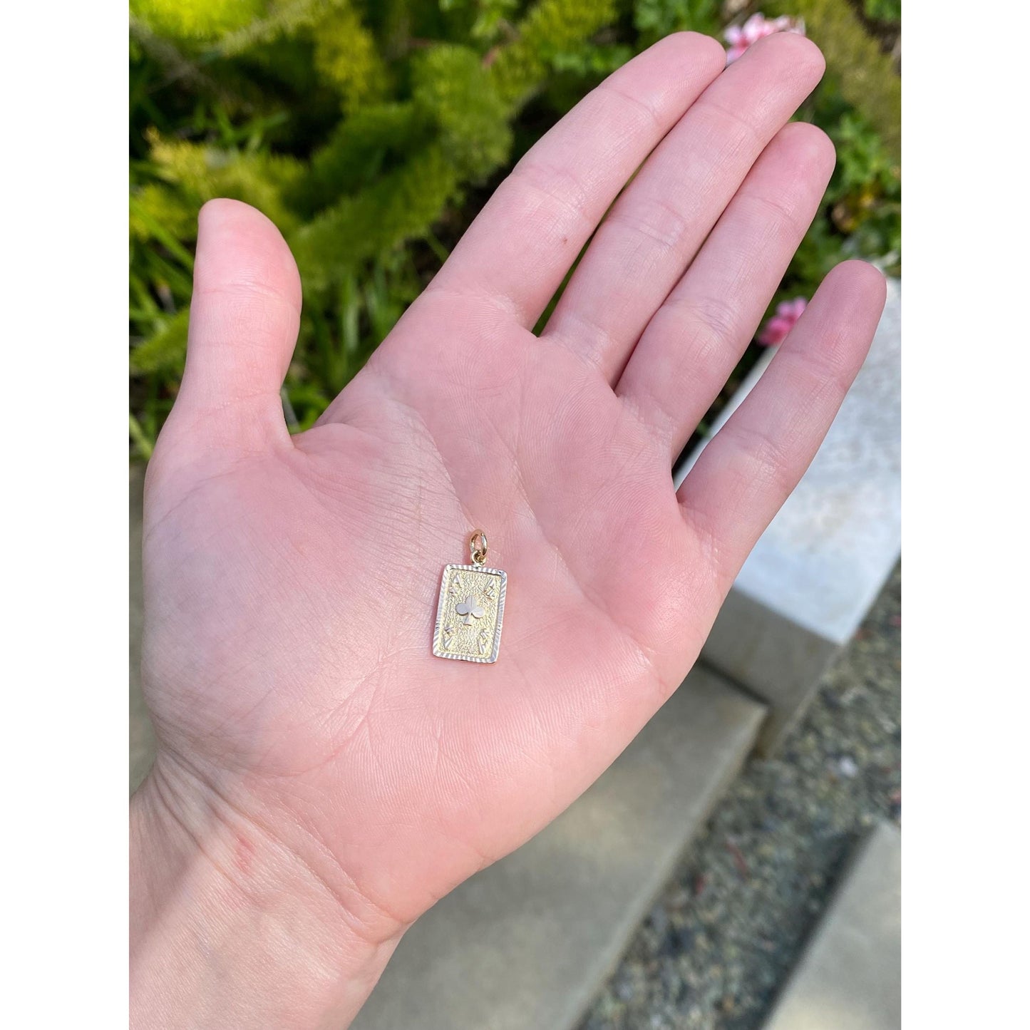 Vintage Solid 18k Yellow Gold Ace of Clubs Cufflink Conversion Charm