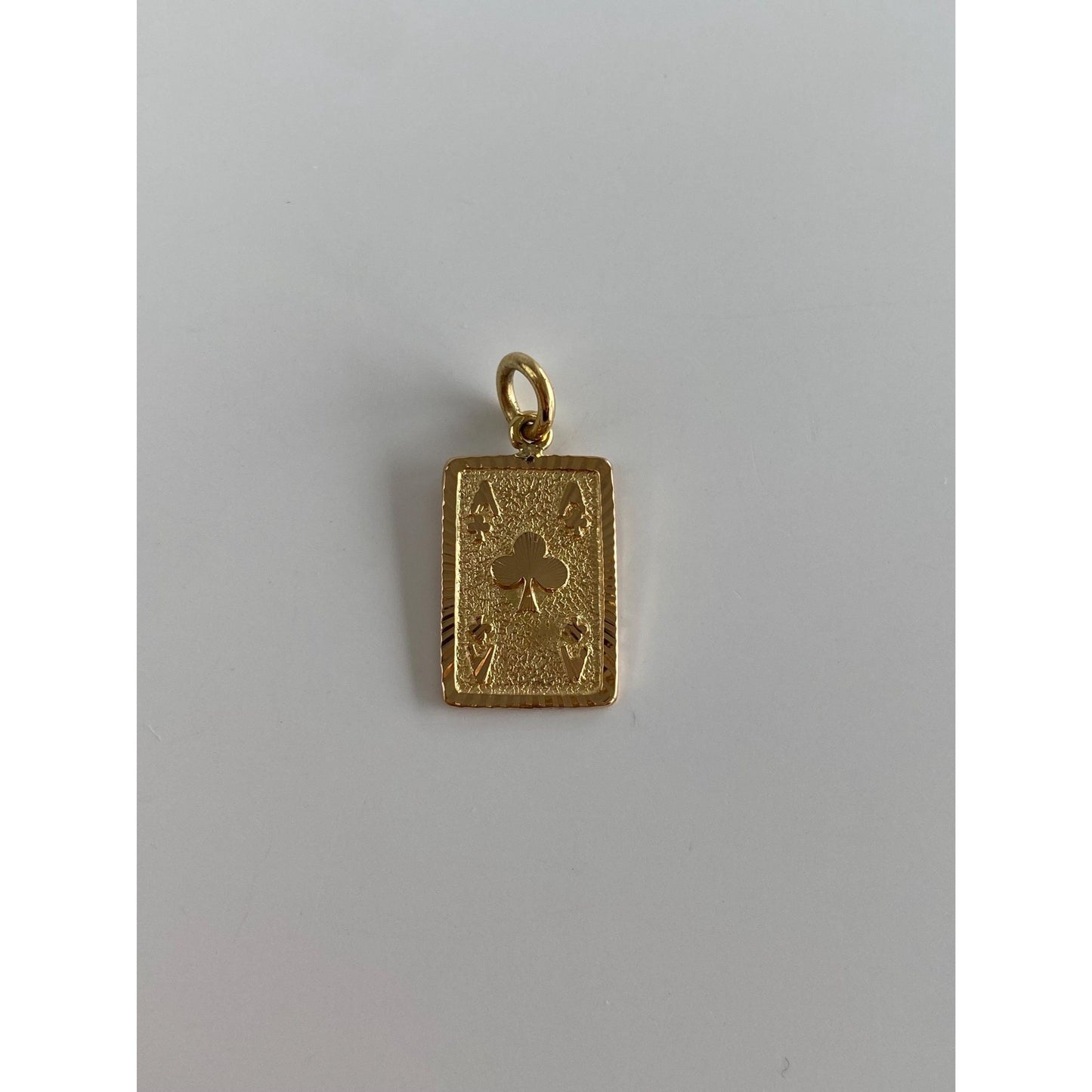 Vintage Solid 18k Yellow Gold Ace of Clubs Cufflink Conversion Charm
