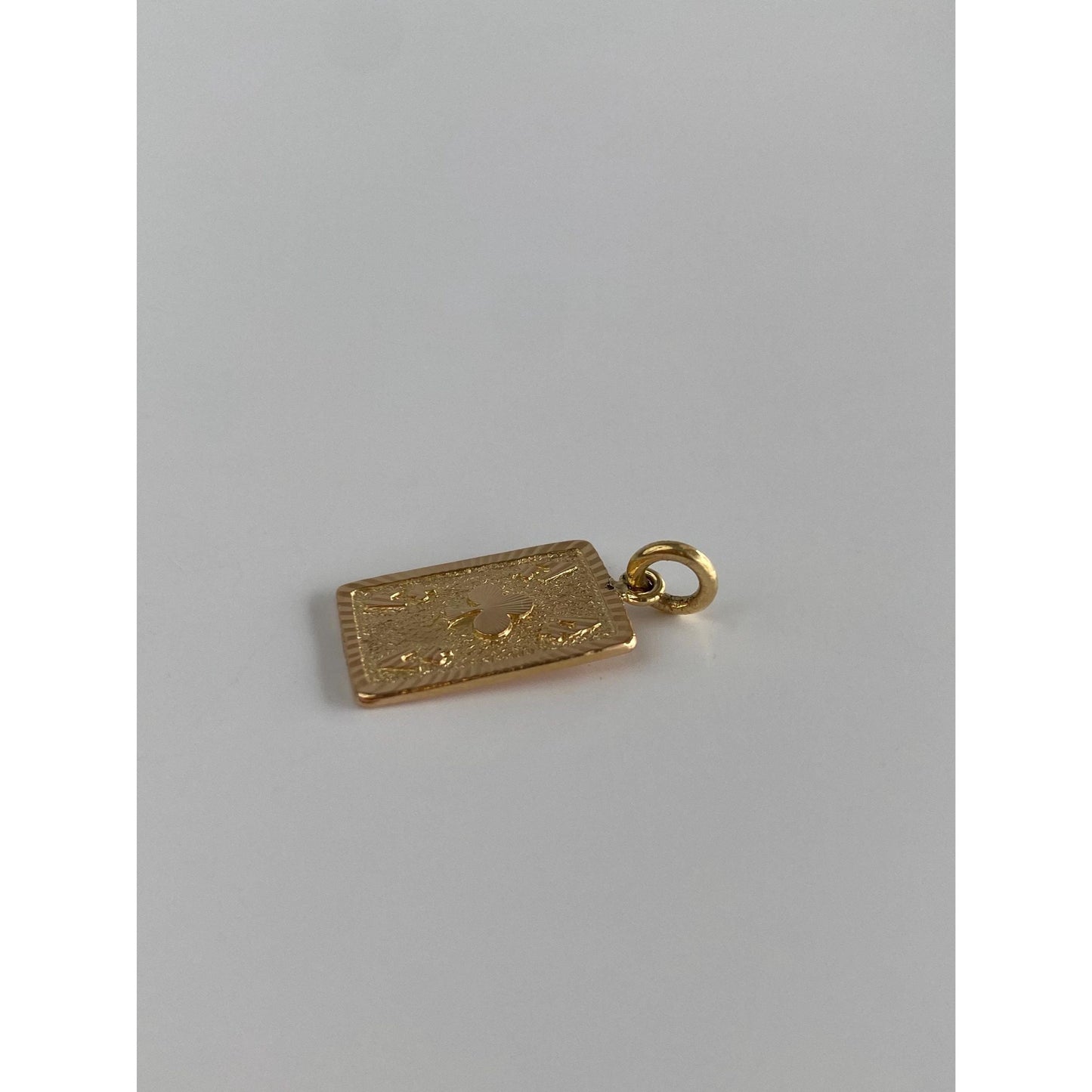Vintage Solid 18k Yellow Gold Ace of Clubs Cufflink Conversion Charm