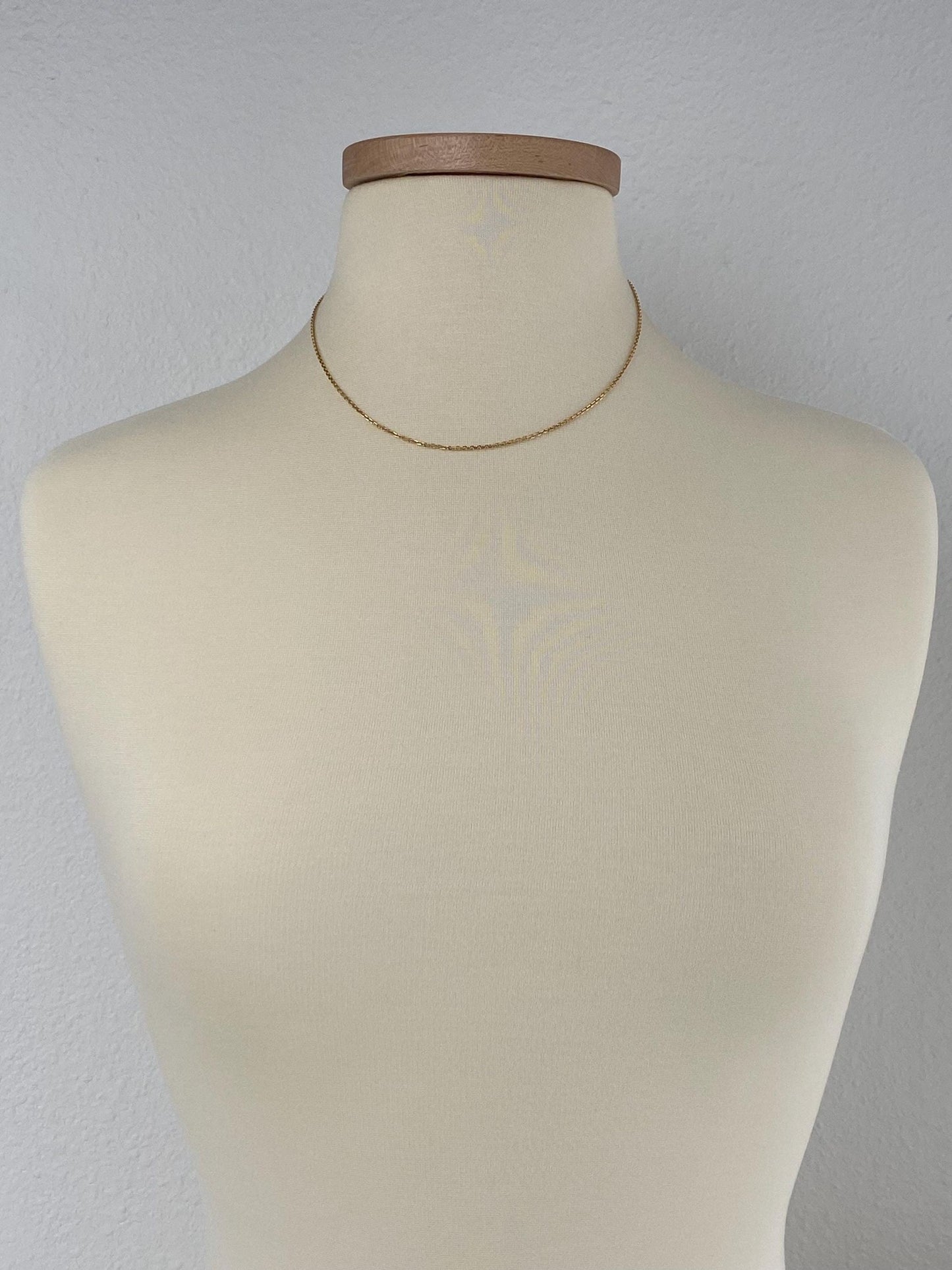 Vintage Solid 18k Yellow Gold Biker Link Chain Necklace - 17.5 inches