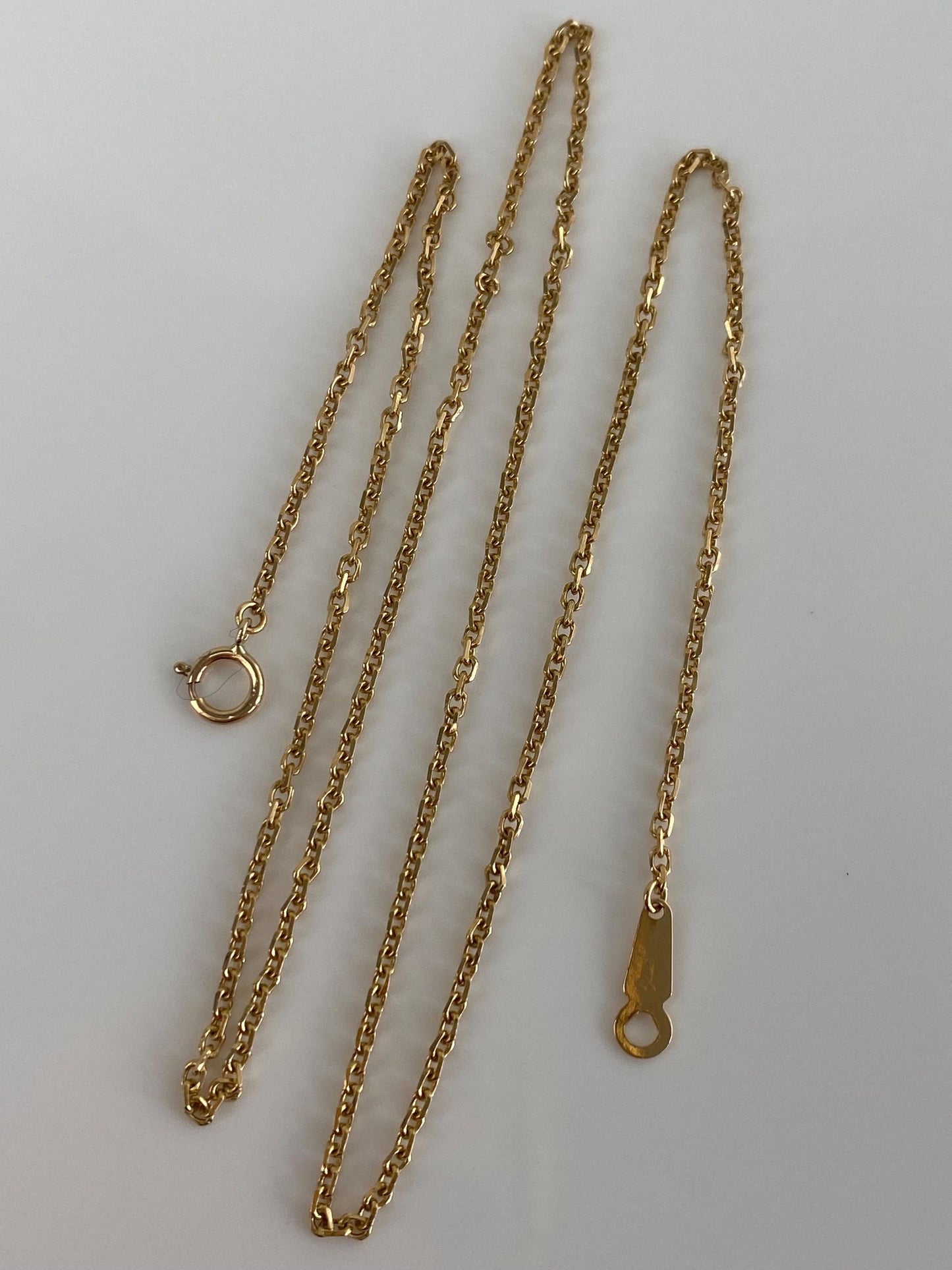 Vintage Solid 18k Yellow Gold Biker Link Chain Necklace - 17.5 inches