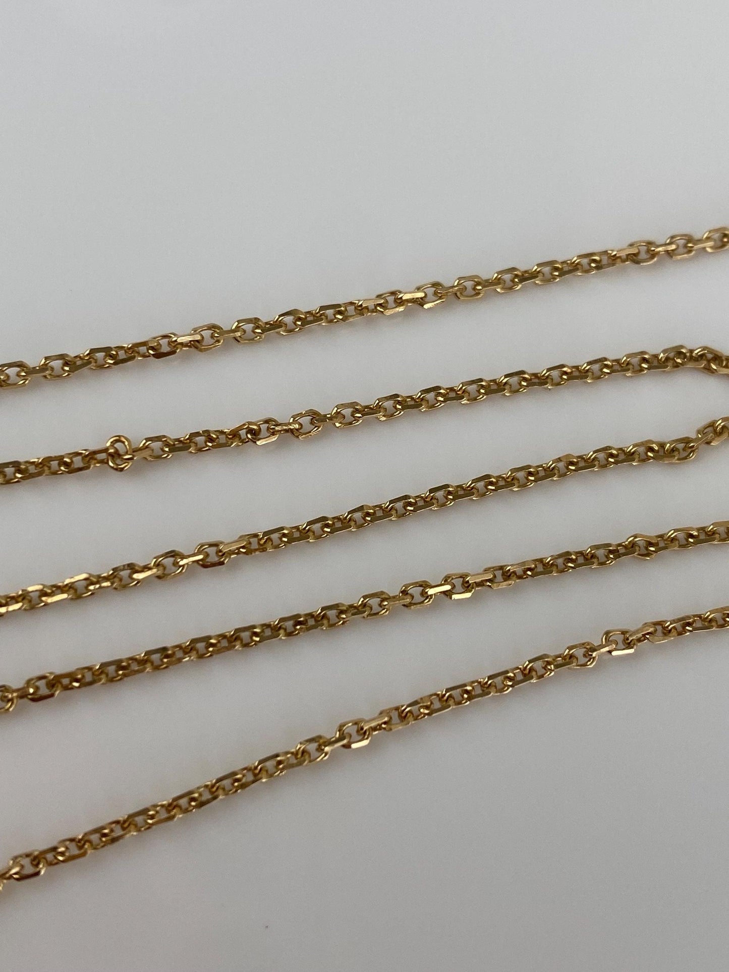 Vintage Solid 18k Yellow Gold Biker Link Chain Necklace - 17.5 inches