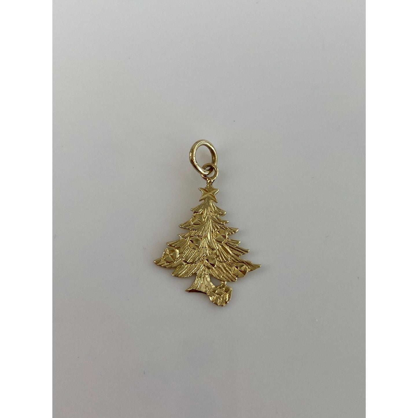 Vintage Solid 14k Yellow Gold Christmas Tree Charm