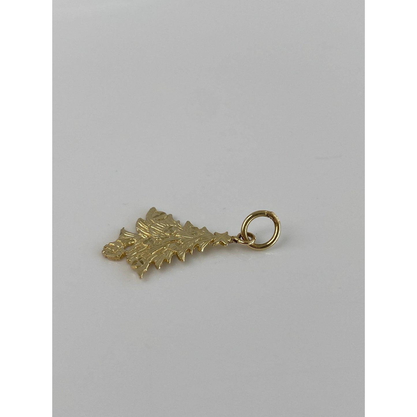 Vintage Solid 14k Yellow Gold Christmas Tree Charm