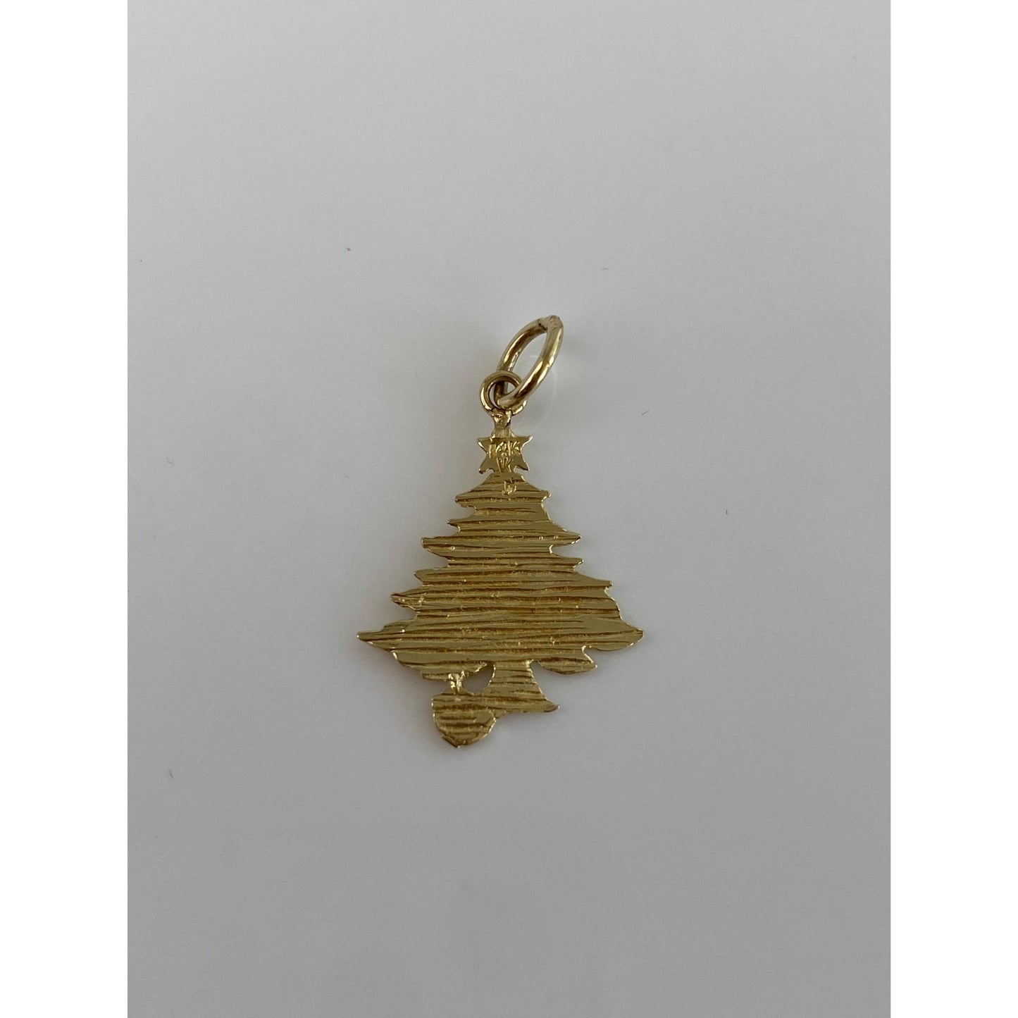 Vintage Solid 14k Yellow Gold Christmas Tree Charm