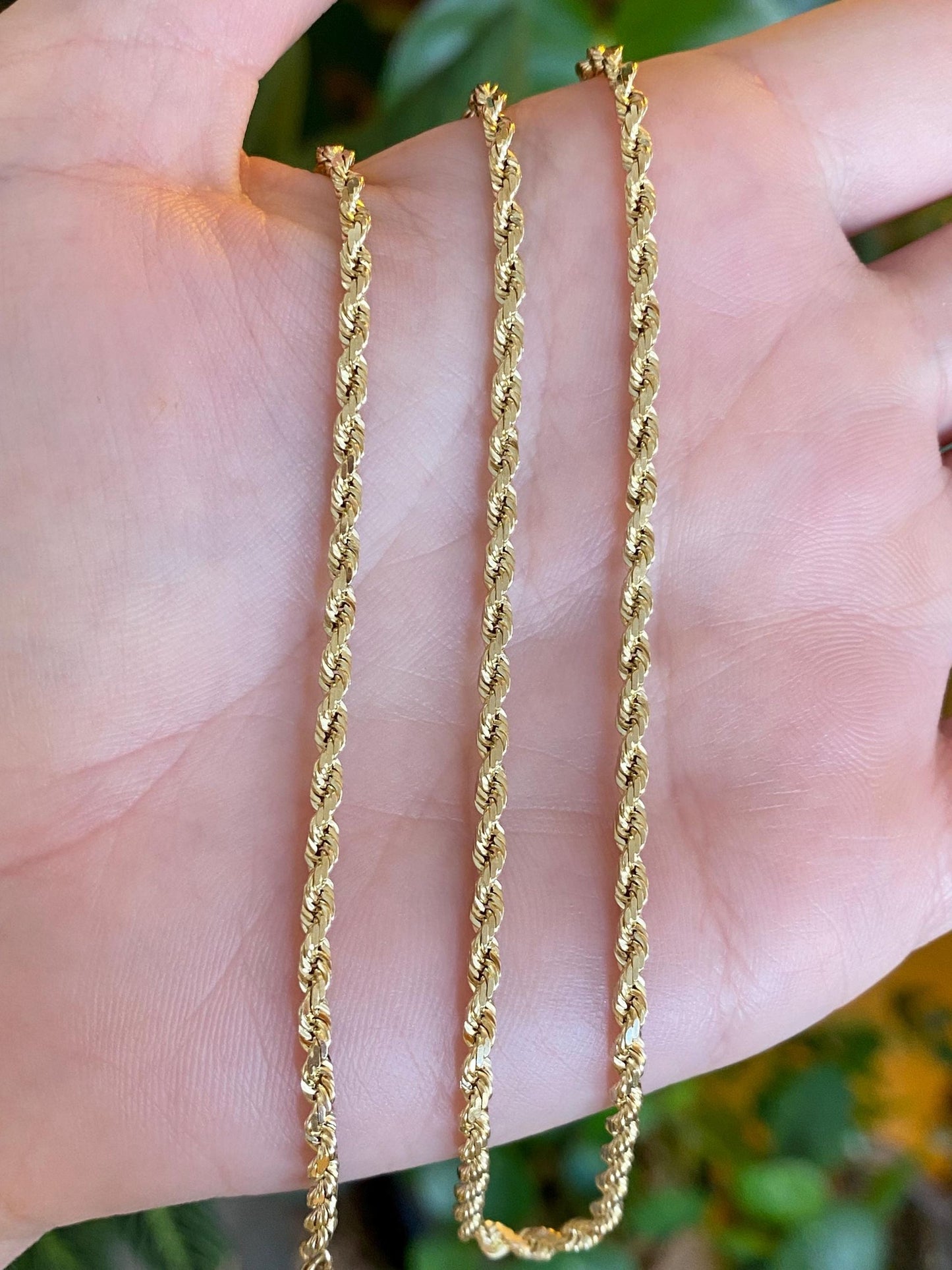 Vintage Solid 14k Yellow Gold Rope Chain Necklace - 22.25 inches