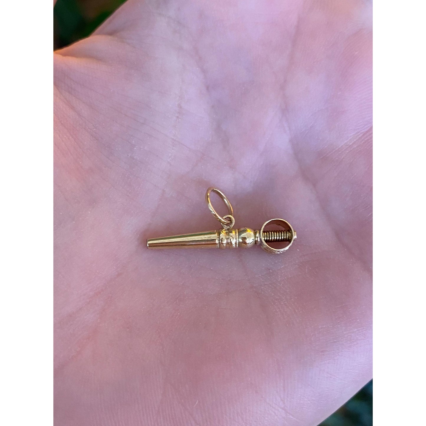 Vintage Solid 14k Yellow Gold Pocket Watch Key Charm