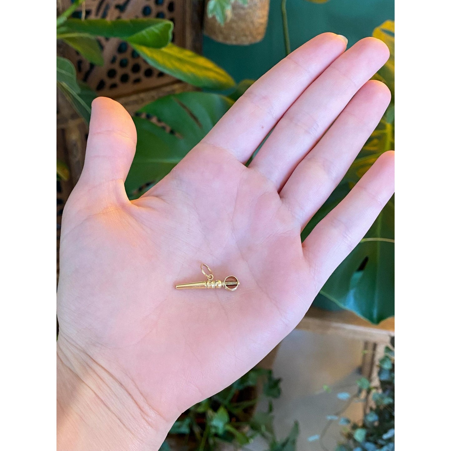 Vintage Solid 14k Yellow Gold Pocket Watch Key Charm