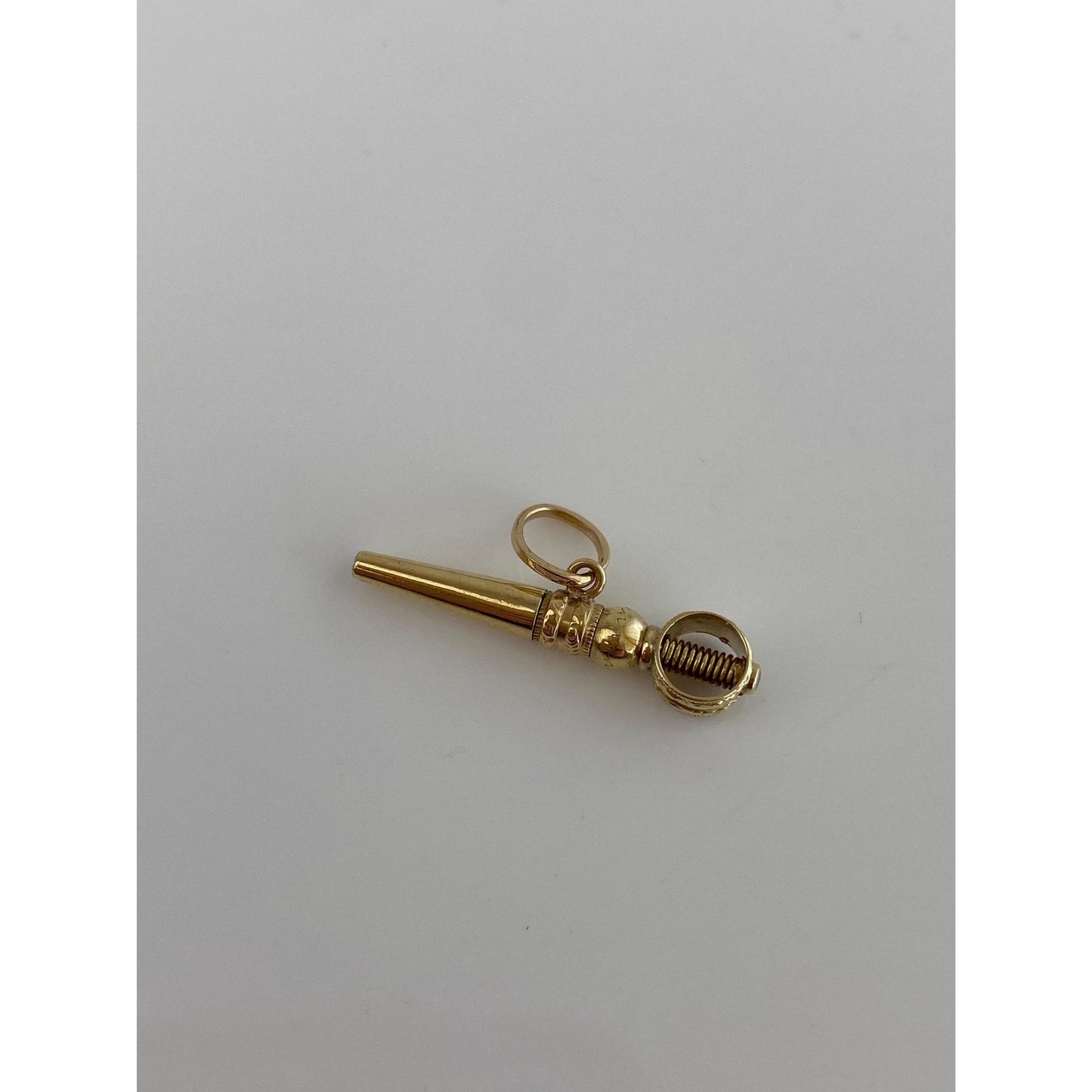 Vintage Solid 14k Yellow Gold Pocket Watch Key Charm