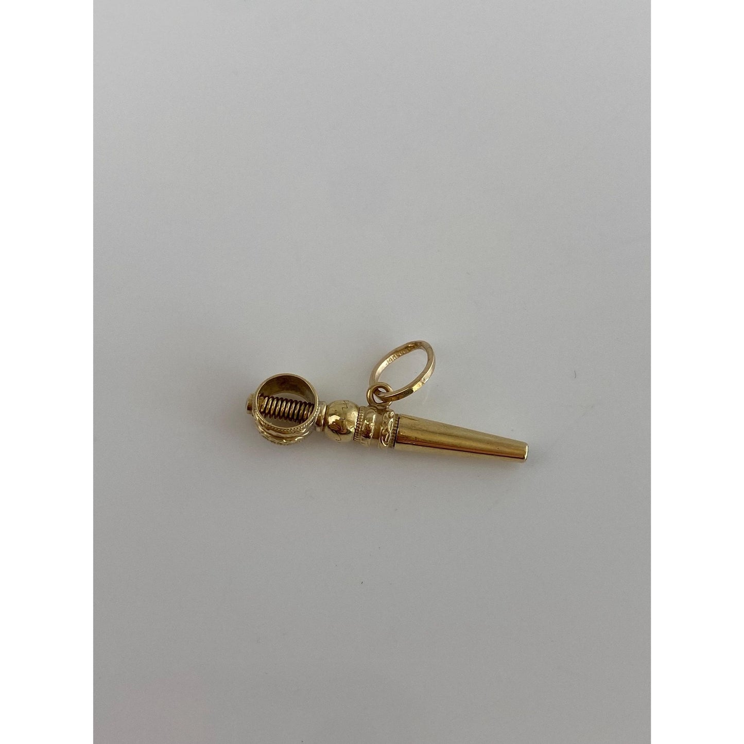 Vintage Solid 14k Yellow Gold Pocket Watch Key Charm