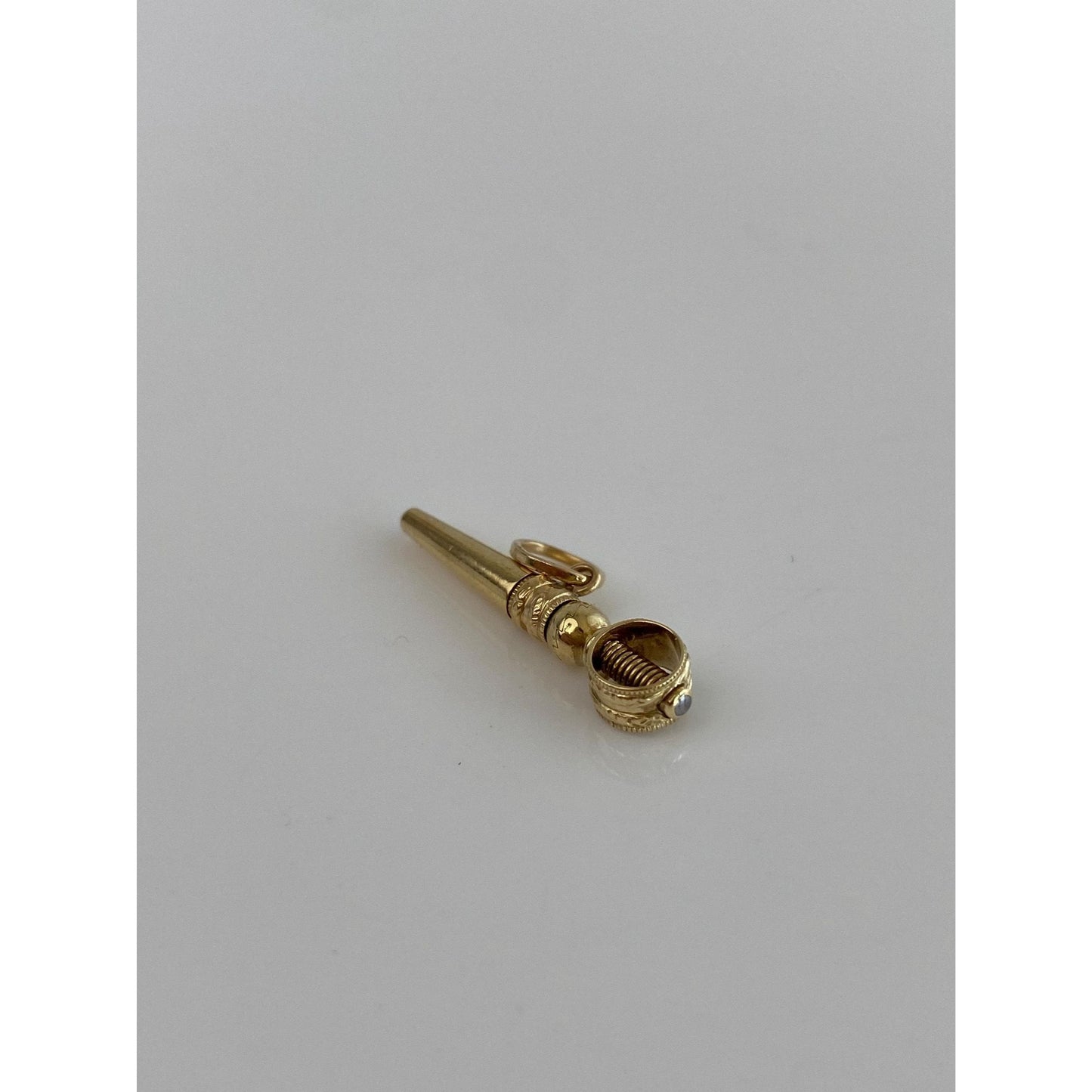 Vintage Solid 14k Yellow Gold Pocket Watch Key Charm