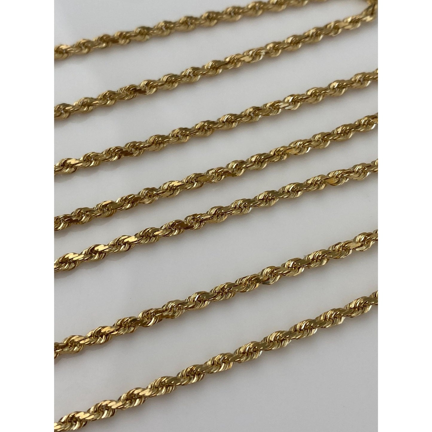 Vintage Solid 14k Yellow Gold Long Rope Chain Necklace - 30 inches