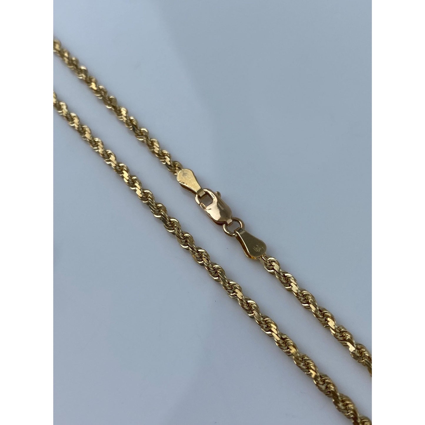 Vintage Solid 14k Yellow Gold Long Rope Chain Necklace - 30 inches