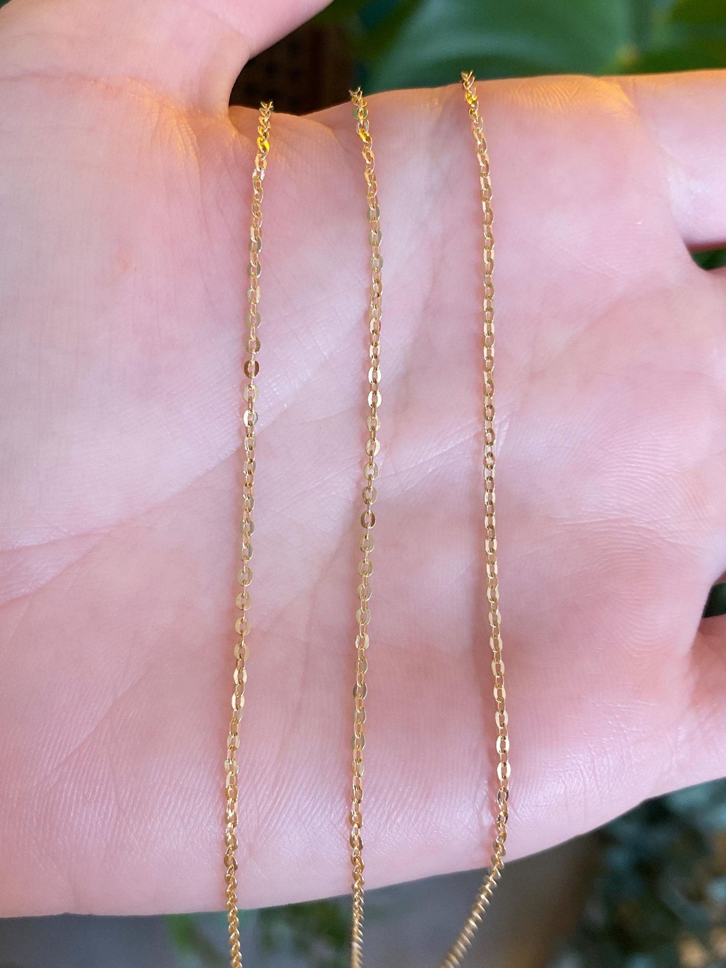 Vintage Solid 14k Yellow Gold Long Cable Chain Necklace - 26 inches