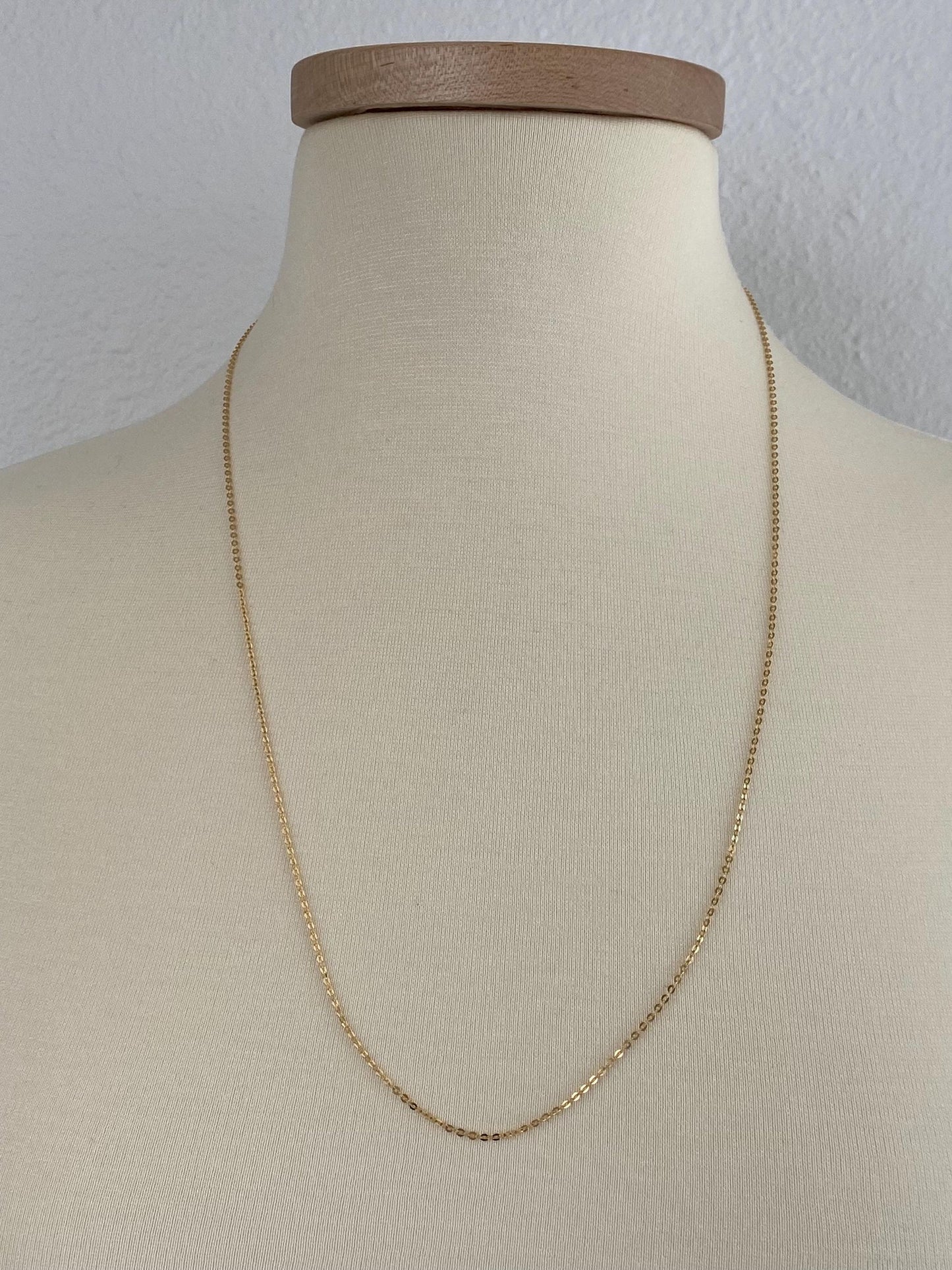 Vintage Solid 14k Yellow Gold Long Cable Chain Necklace - 26 inches