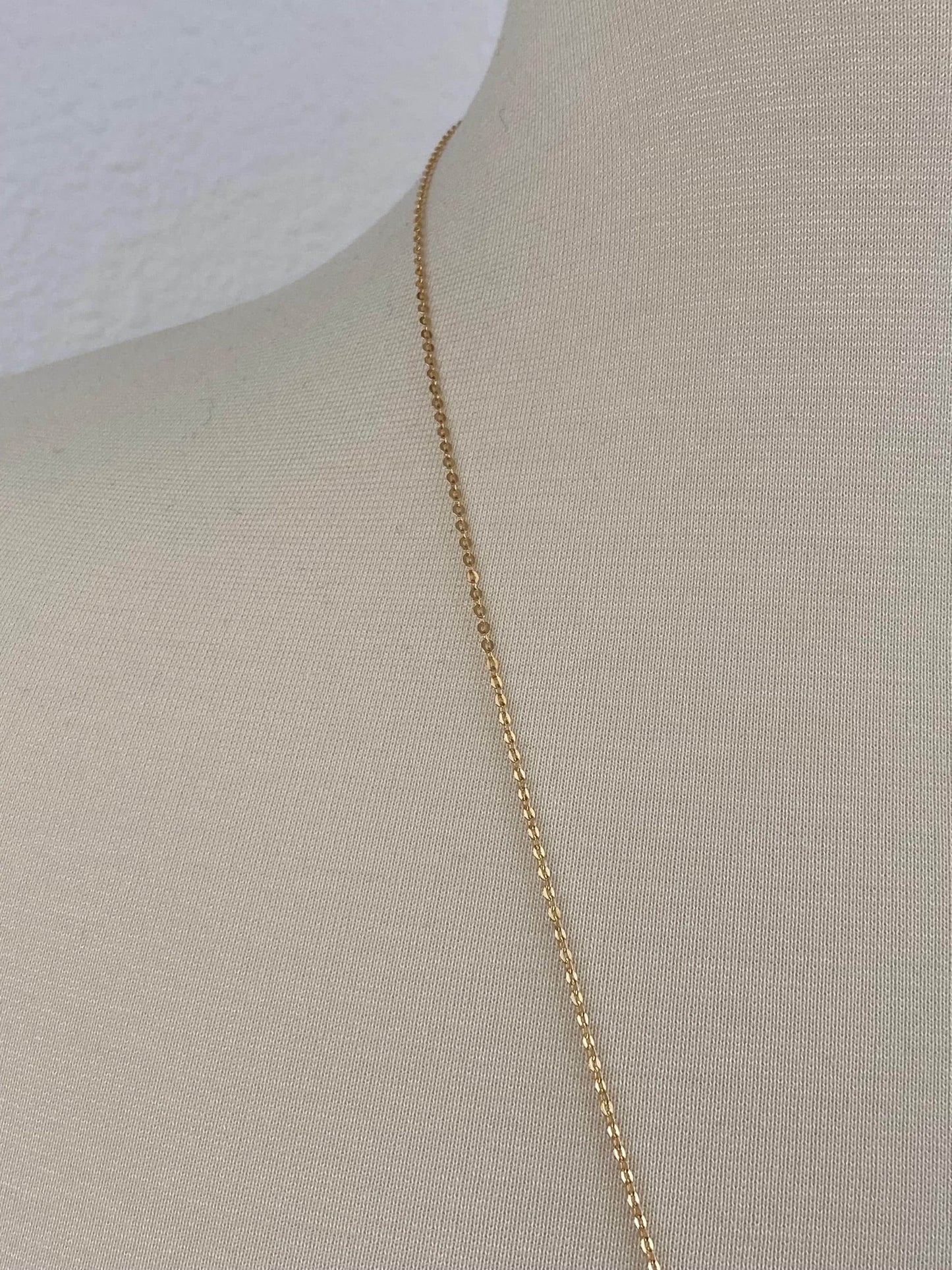 Vintage Solid 14k Yellow Gold Long Cable Chain Necklace - 26 inches
