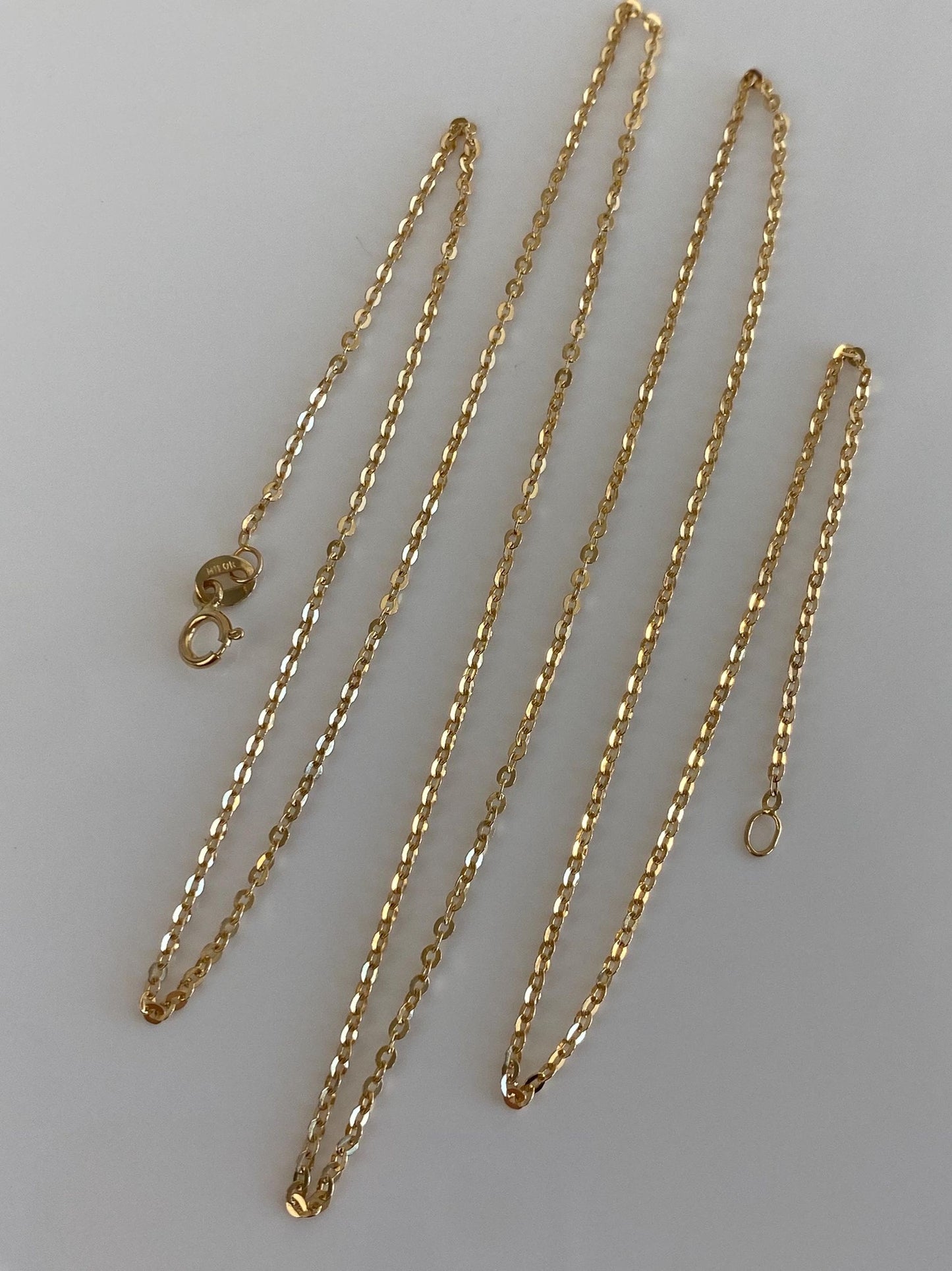 Vintage Solid 14k Yellow Gold Long Cable Chain Necklace - 26 inches