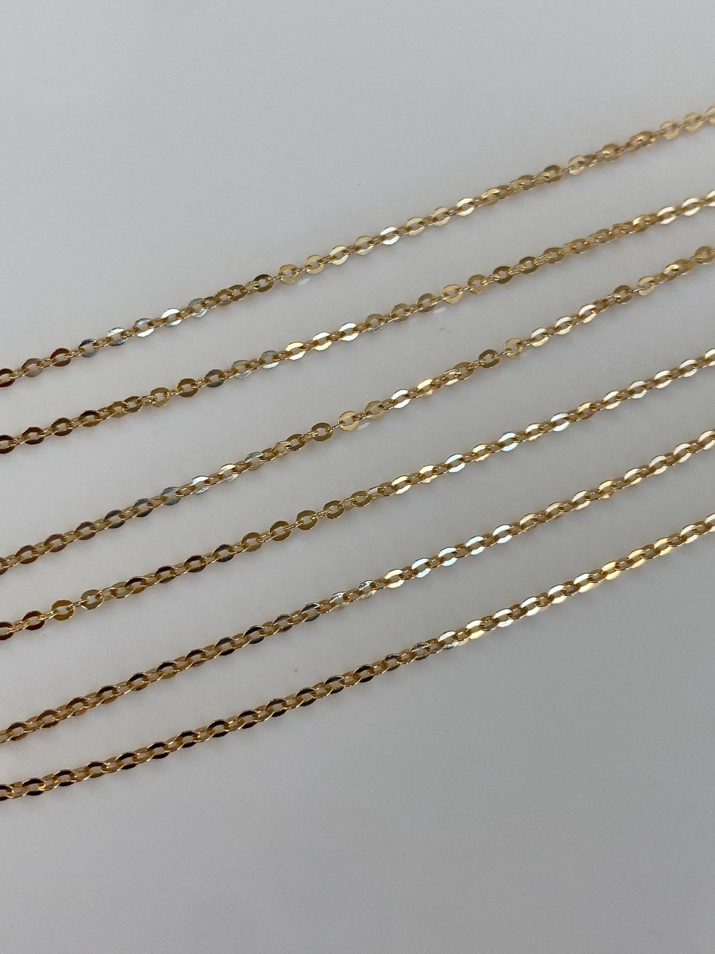 Vintage Solid 14k Yellow Gold Long Cable Chain Necklace - 26 inches