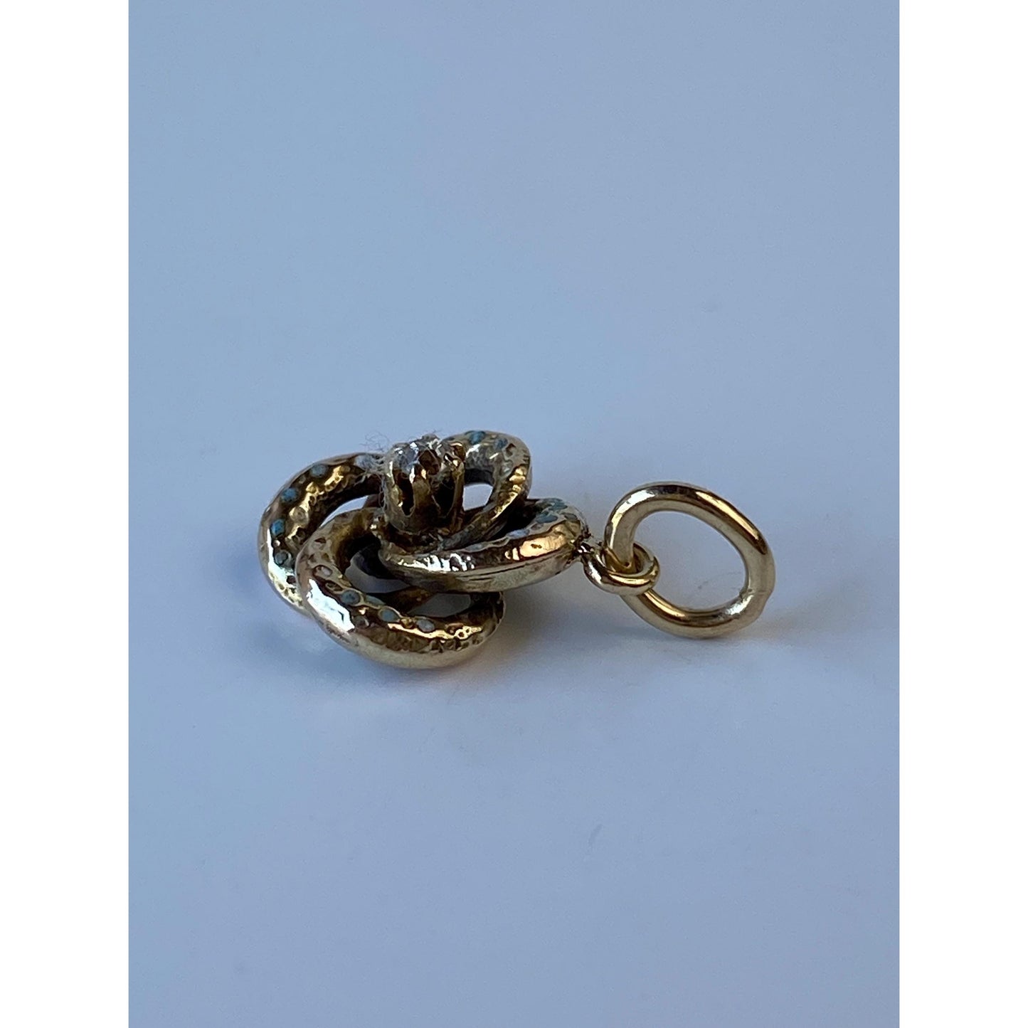 Vintage Solid 14k Yellow Gold Diamond Knot Stick Pin Conversion Charm