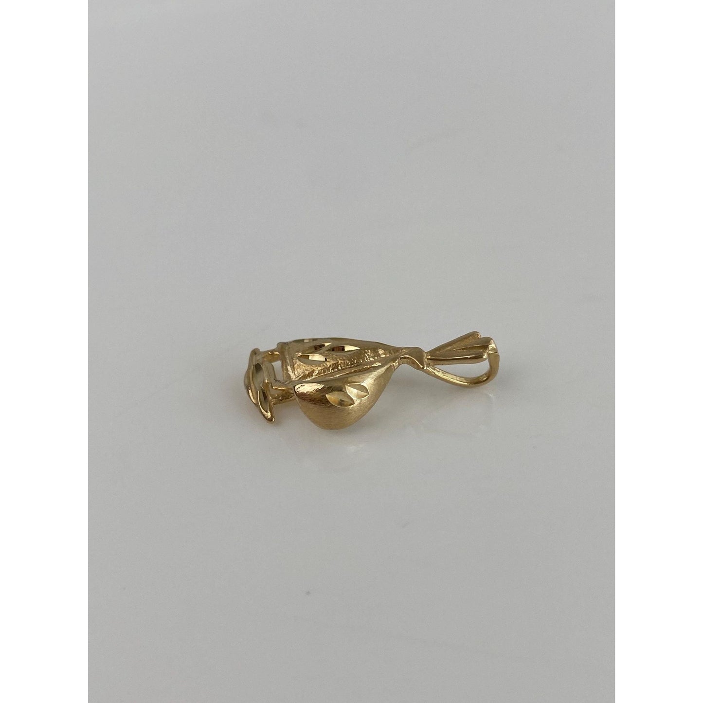 Solid 14k Yellow Gold Diamond Cut Sailboat Charm