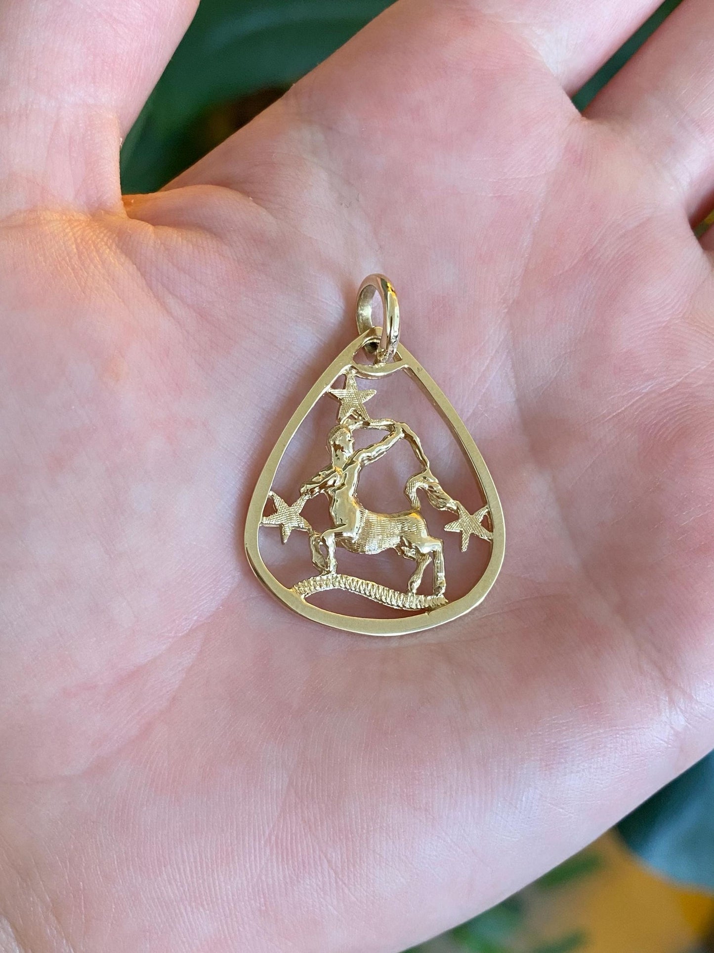Vintage Solid 14k Yellow Gold Sagittarius Zodiac Charm