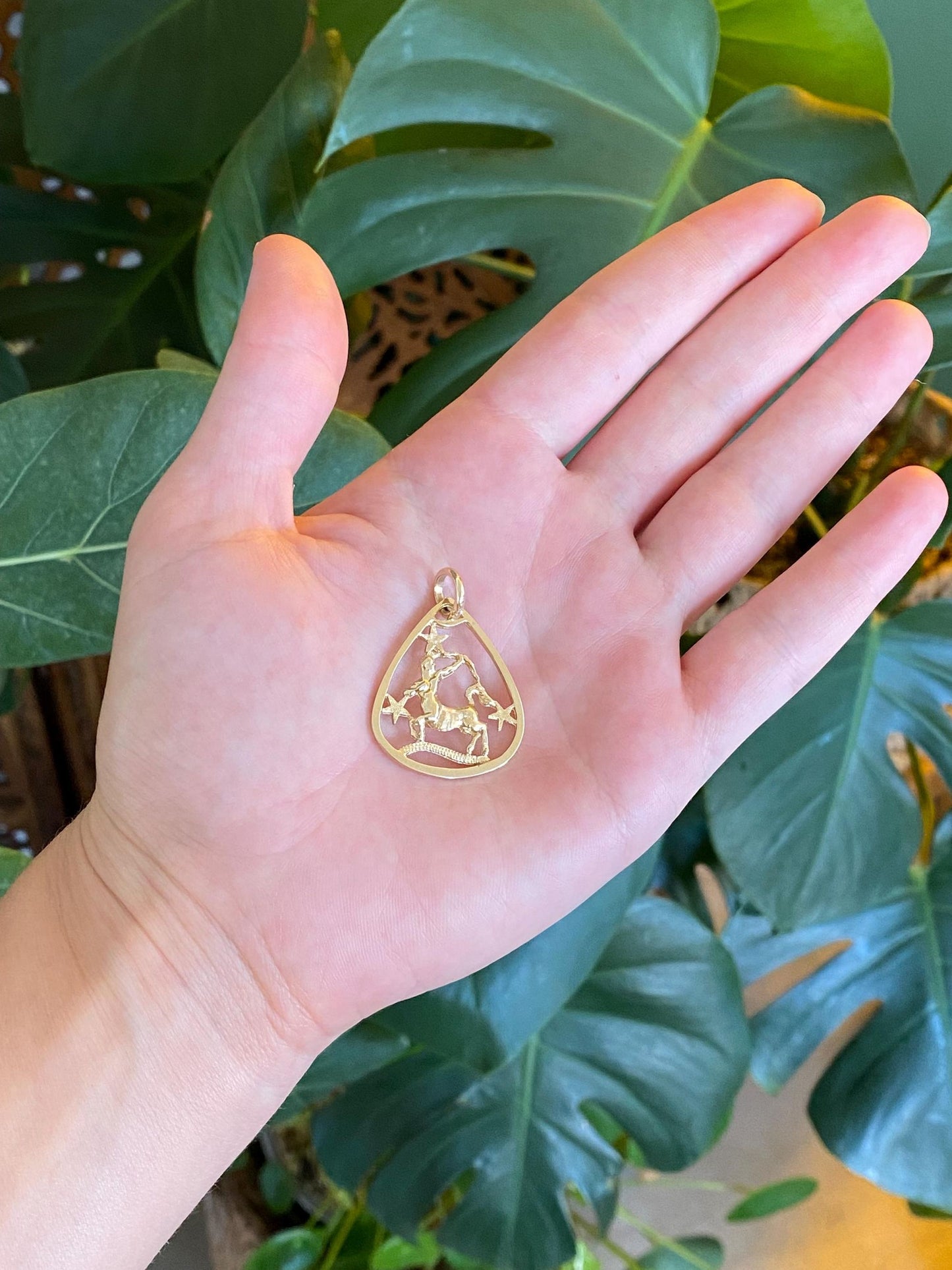 Vintage Solid 14k Yellow Gold Sagittarius Zodiac Charm