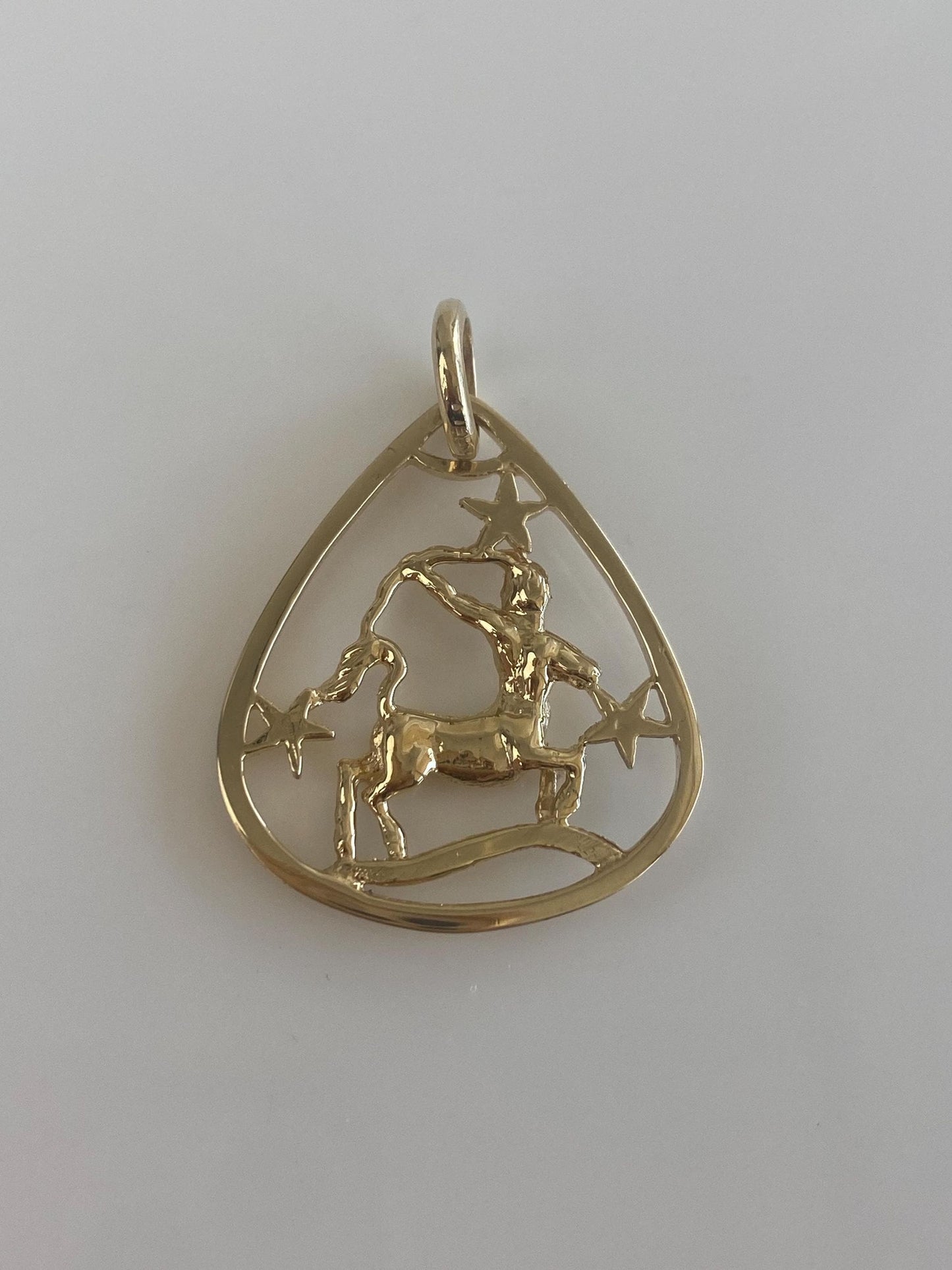 Vintage Solid 14k Yellow Gold Sagittarius Zodiac Charm