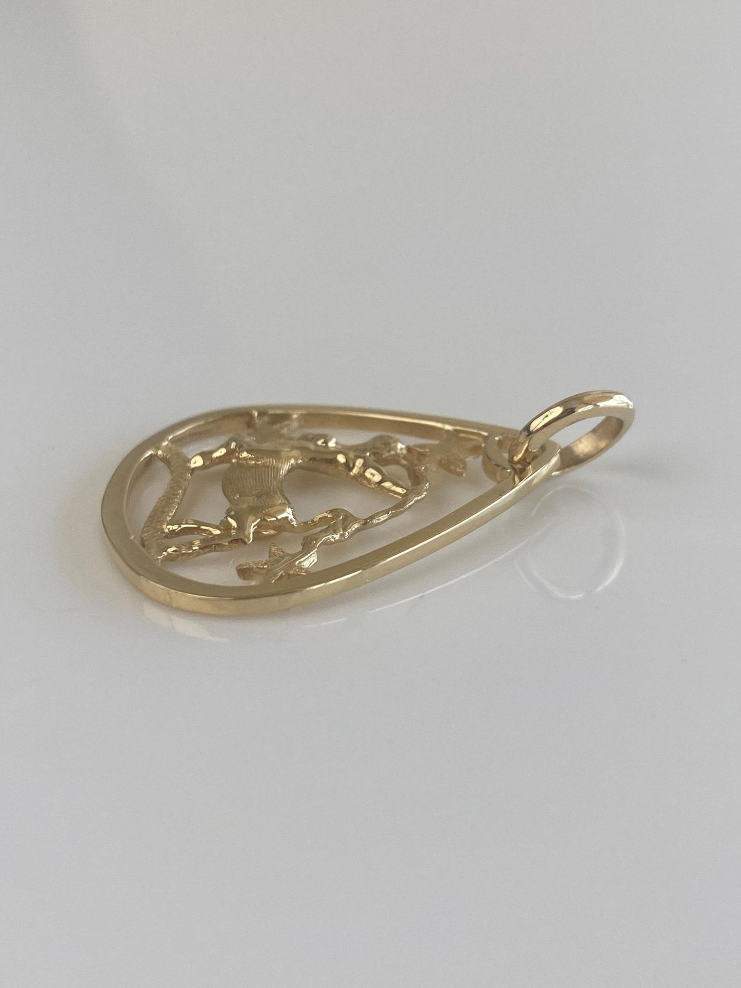Vintage Solid 14k Yellow Gold Sagittarius Zodiac Charm